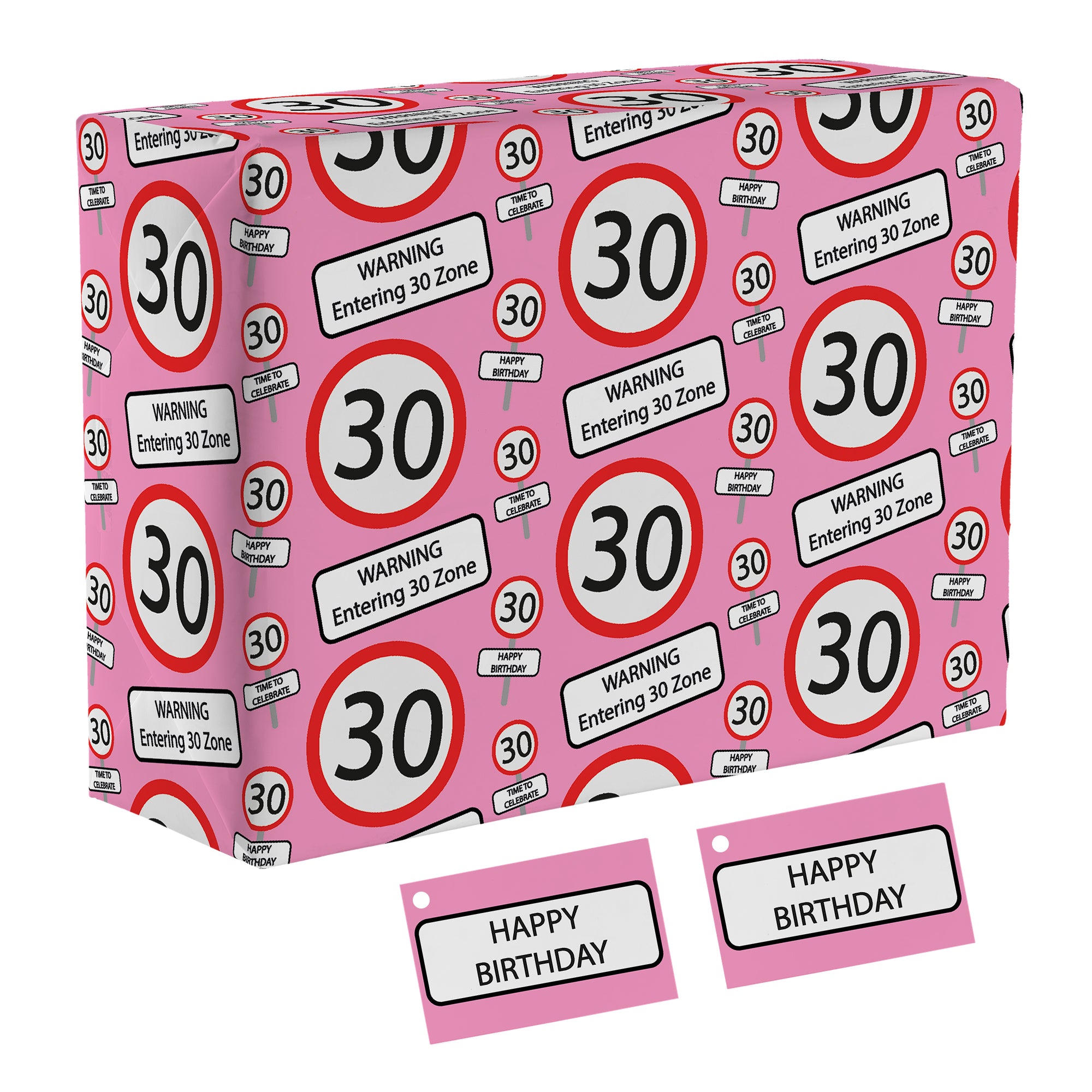30th Birthday Gift Wrap And Tags