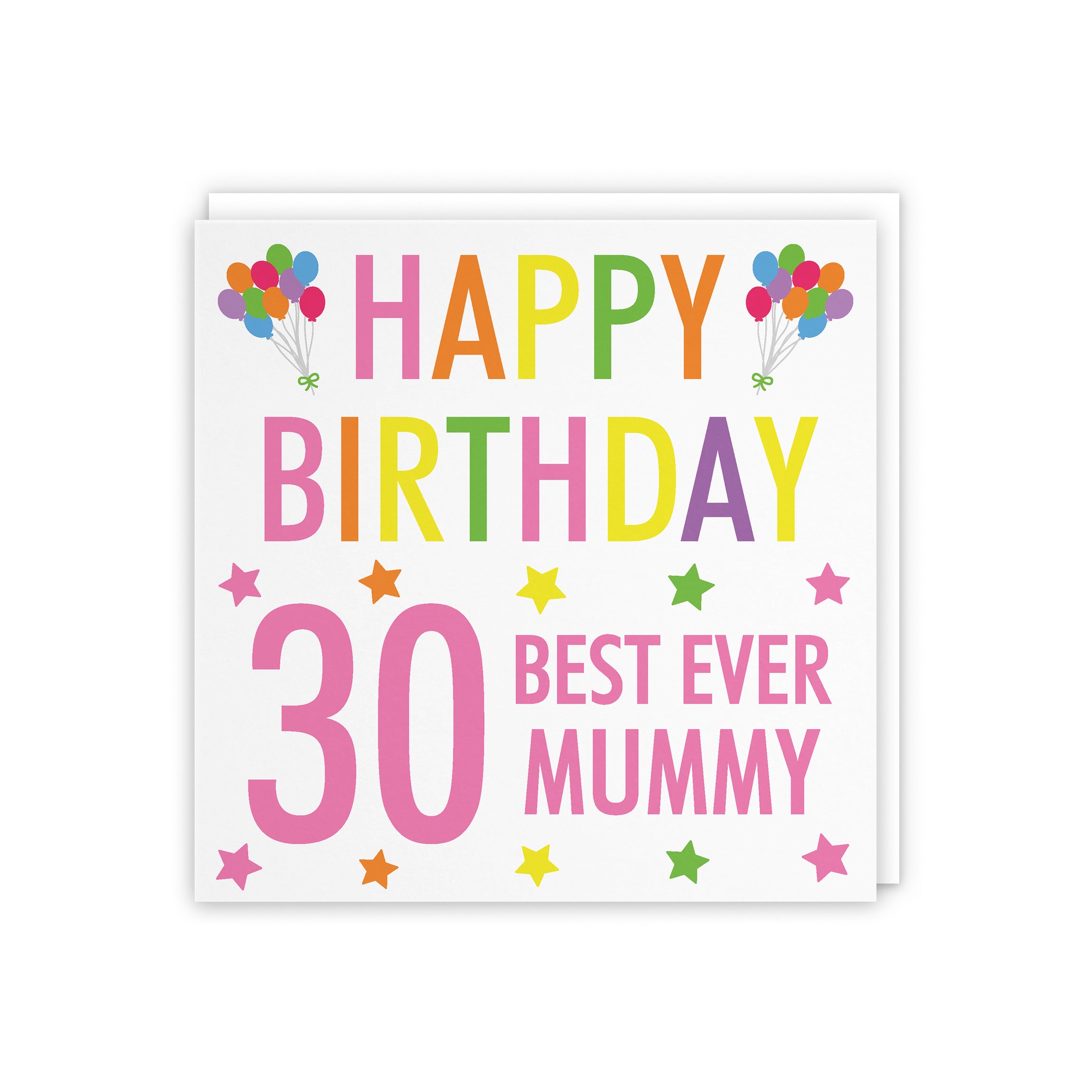 30th Mummy Birthday Card Colourful - Default Title (5056408108409)