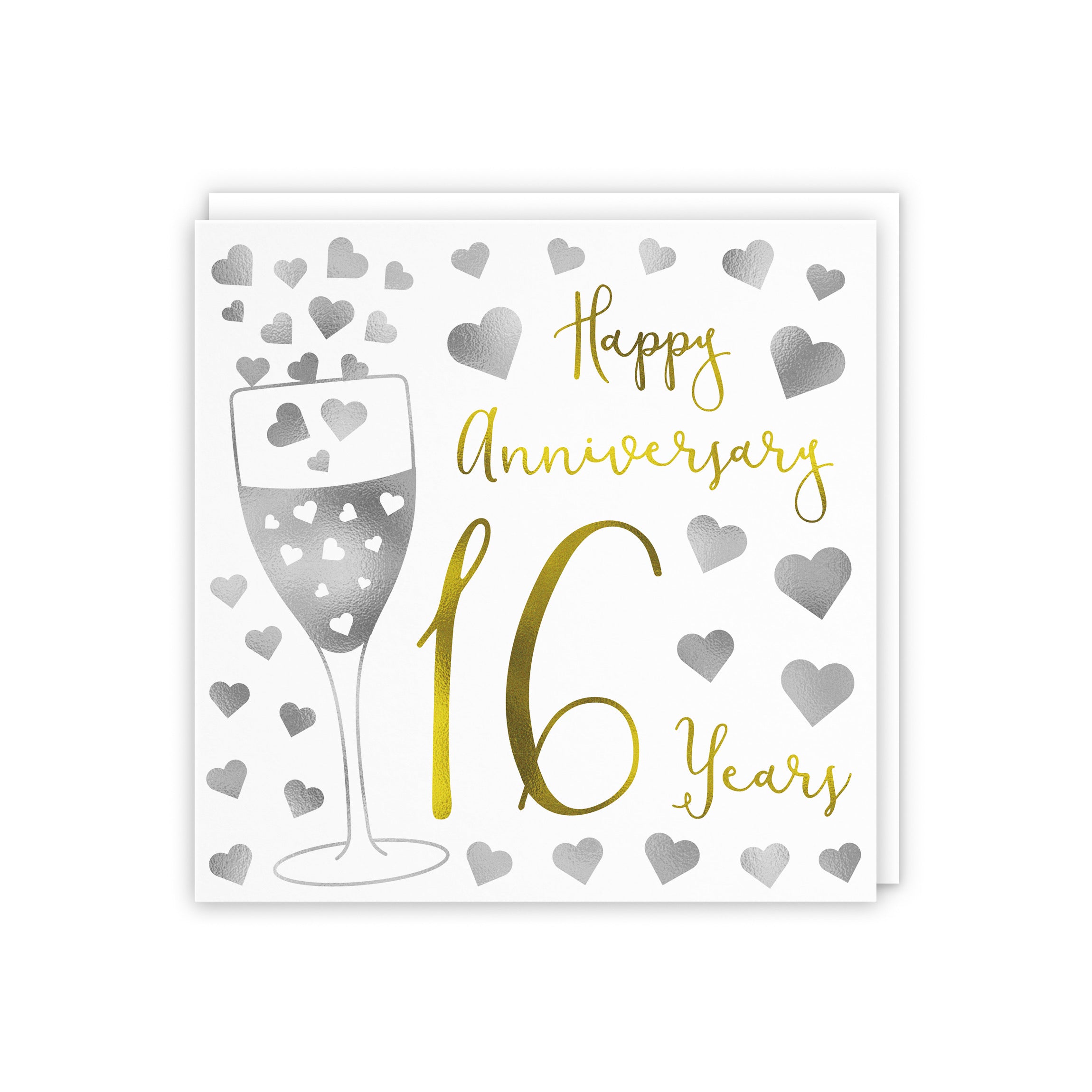 16th Anniversary Card Silver Hearts - Default Title (5056408110822)