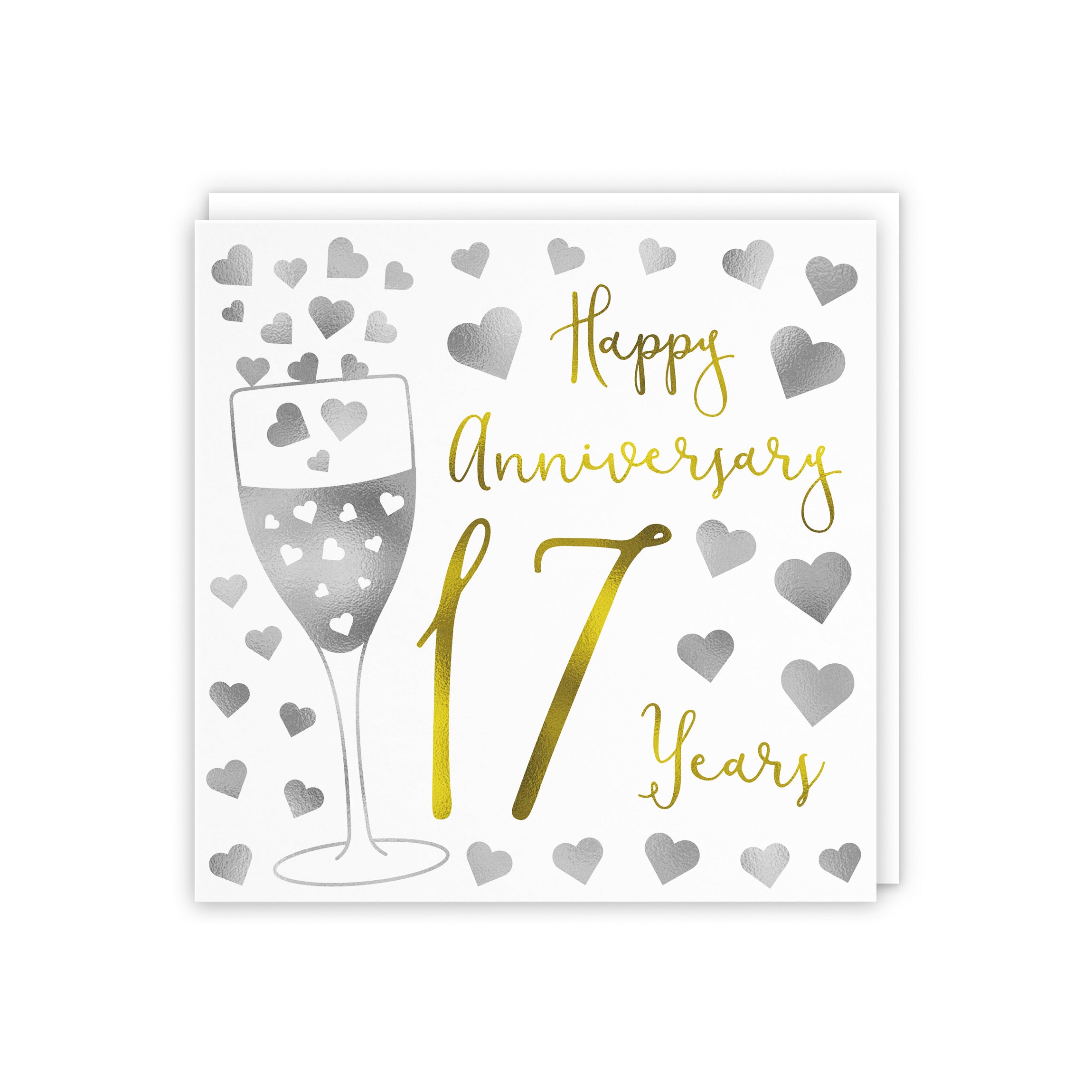 17th Anniversary Card Silver Hearts - Default Title (5056408110839)