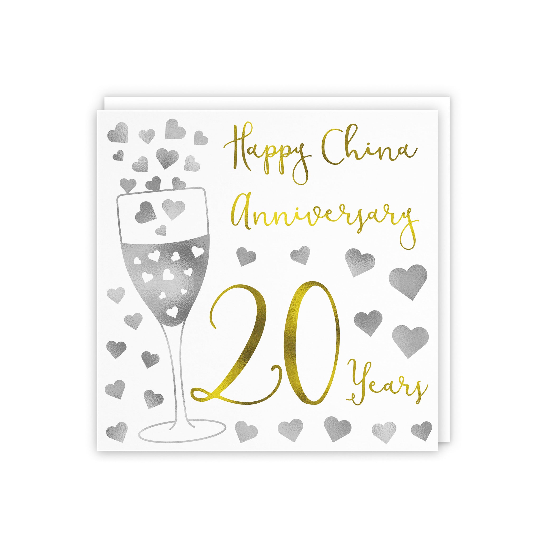 20th Anniversary Card Silver Hearts - Default Title (5056408110860)