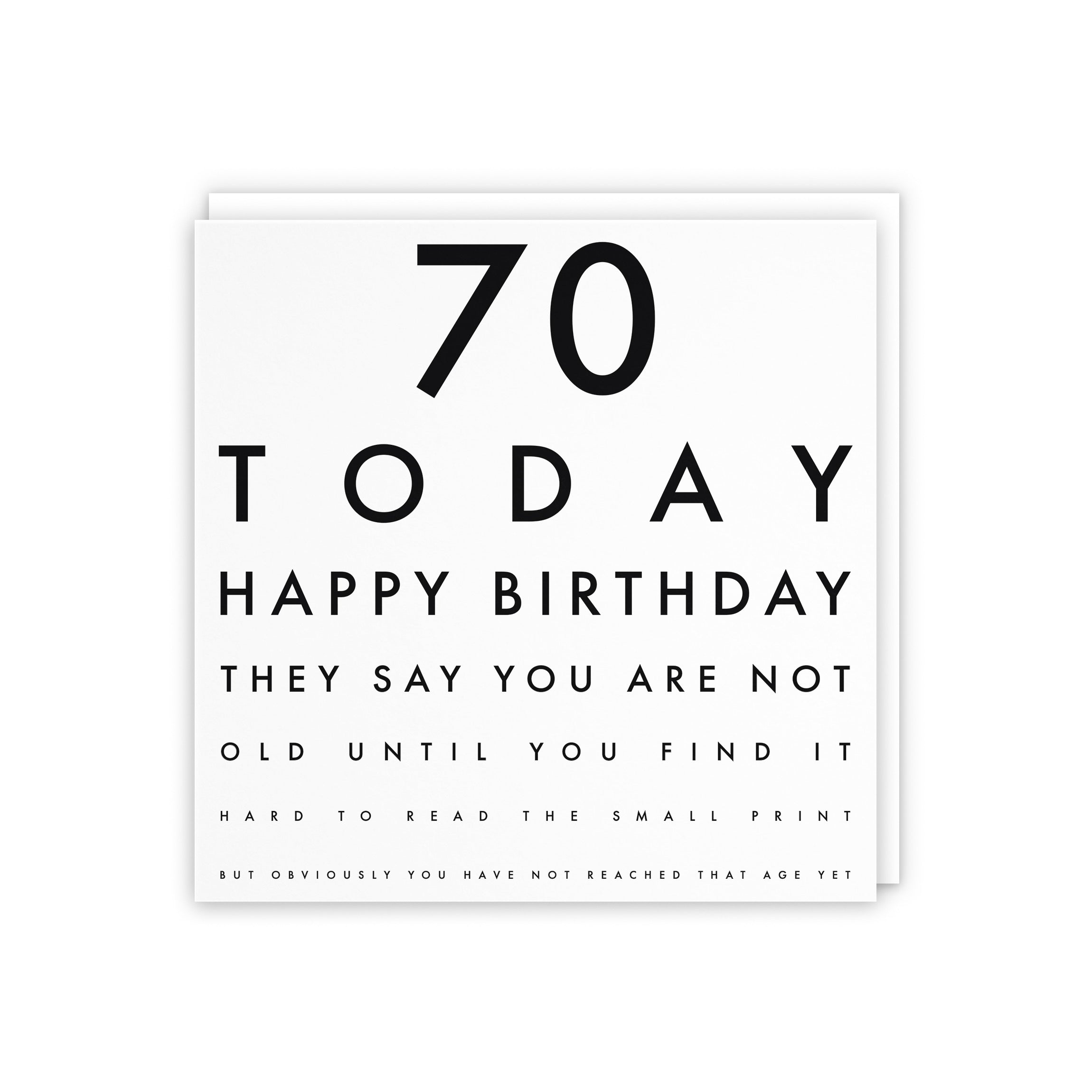 70th Birthday Eye Sight Joke Card Letters - Default Title (5056408111218)