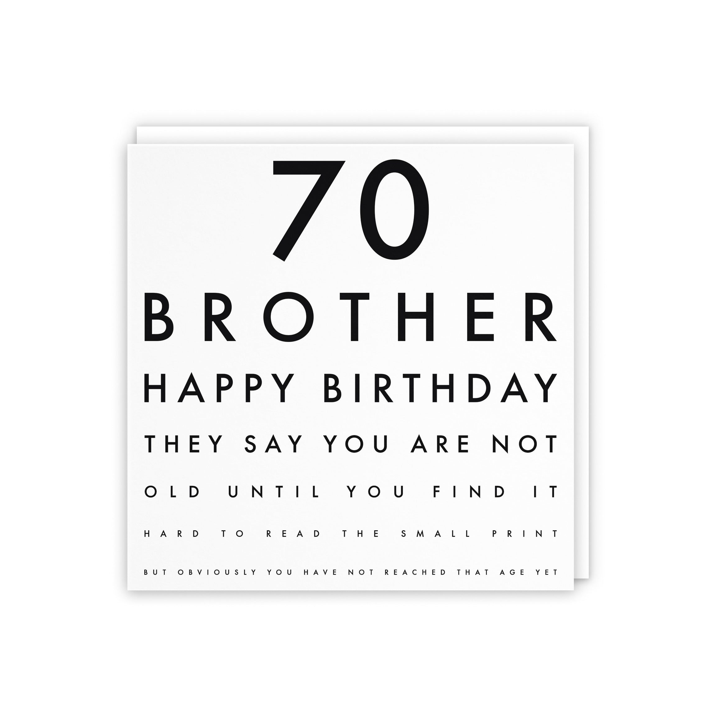 70th Brother Eye Sight Joke Birthday Card Letters - Default Title (5056408111355)