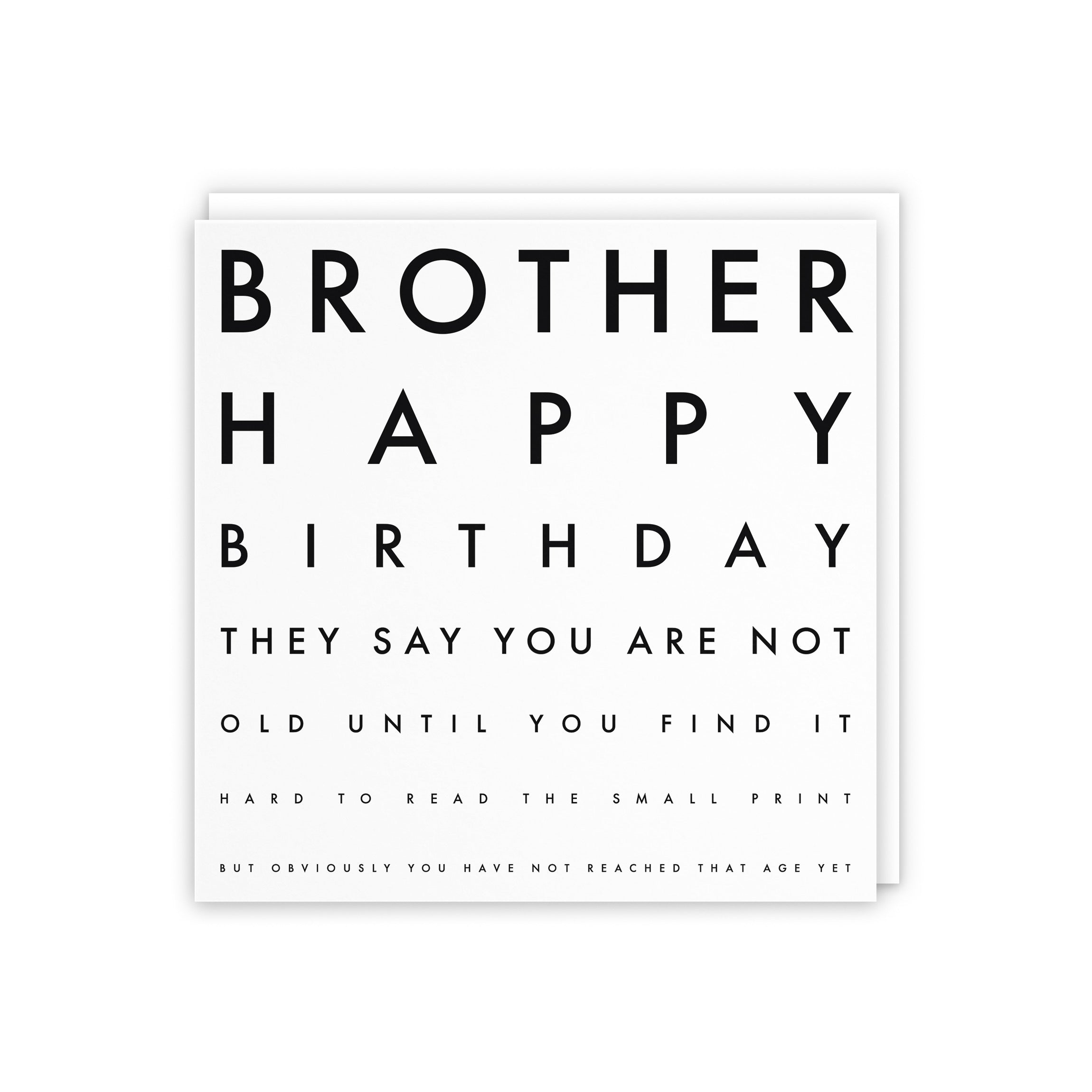 Brother Humorous Eye Sight Joke Birthday Card Letters - Default Title (5056408111393)