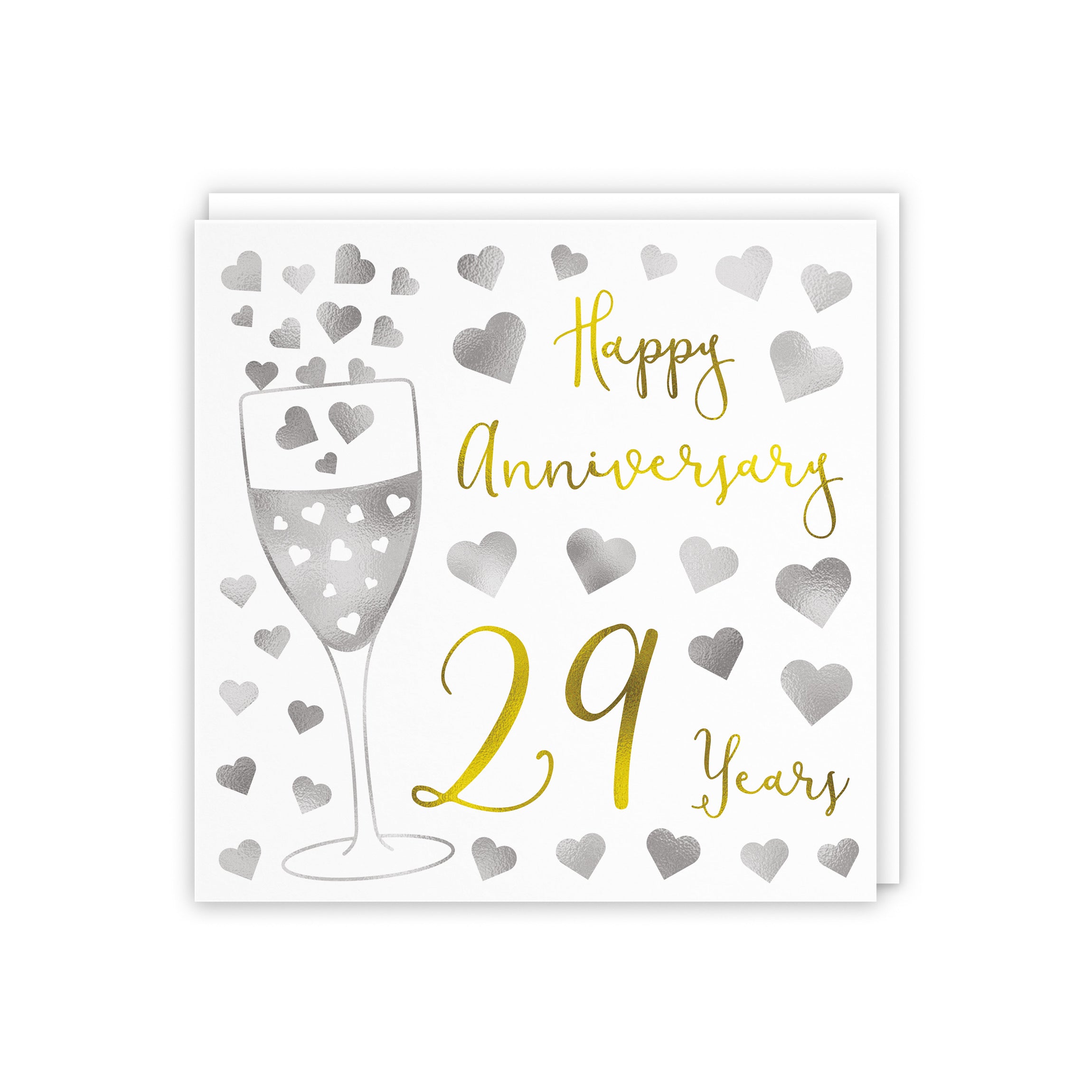 29th Anniversary Card Silver Hearts - Default Title (5056408112673)