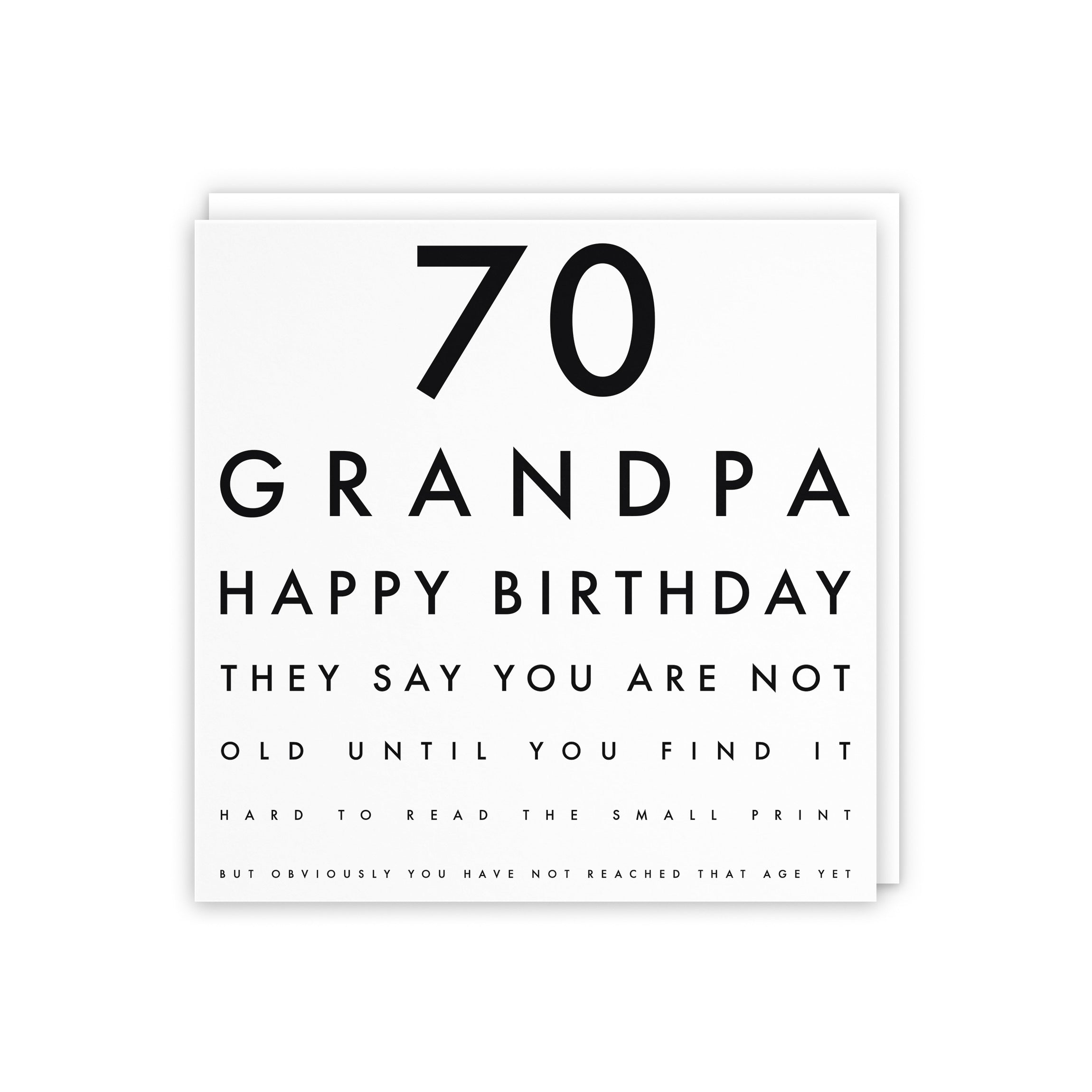 70th Grandpa Eye Sight Joke Birthday Card Letters - Default Title (5056408118286)