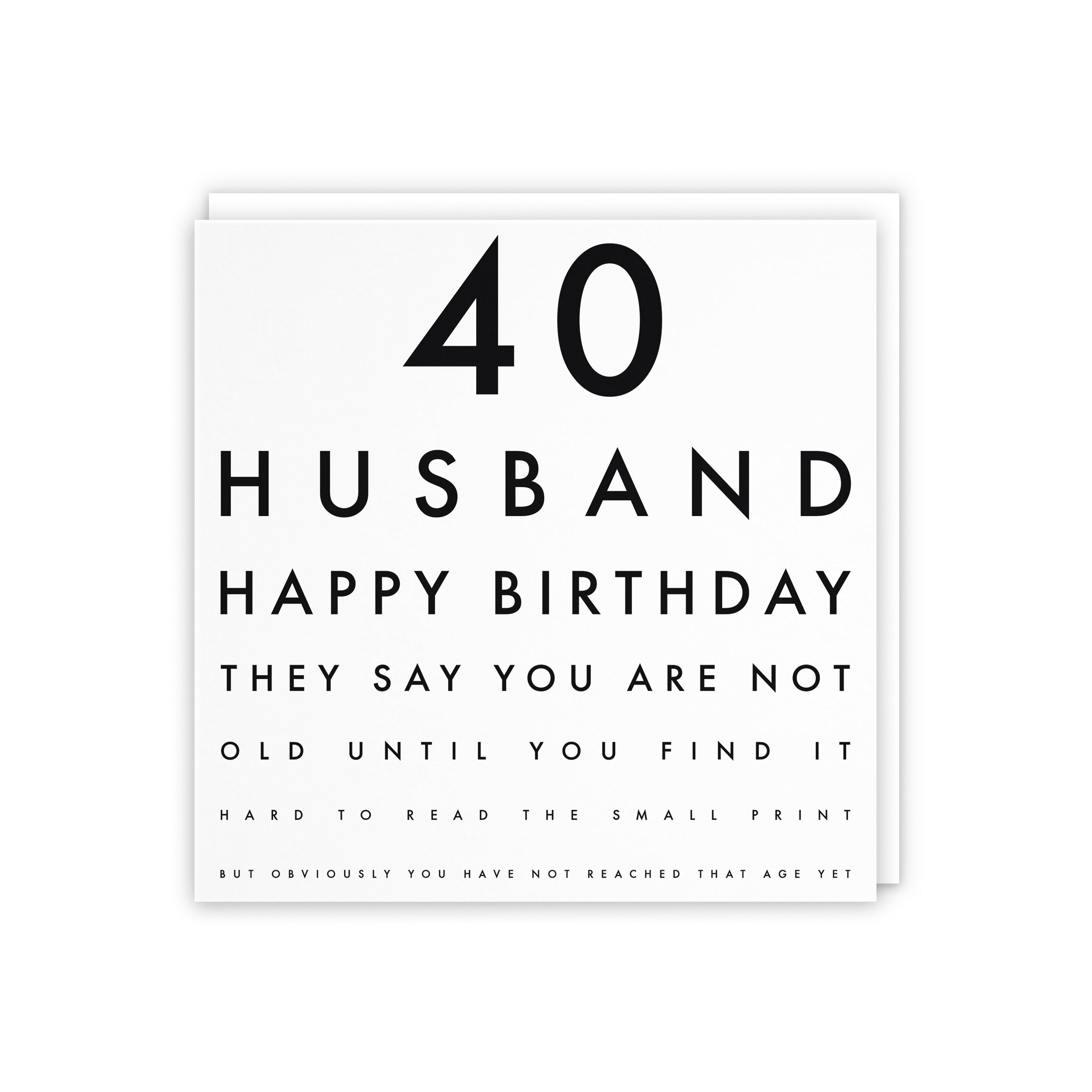 40th Husband Eye Sight Joke Birthday Card Letters - Default Title (5056408118385)