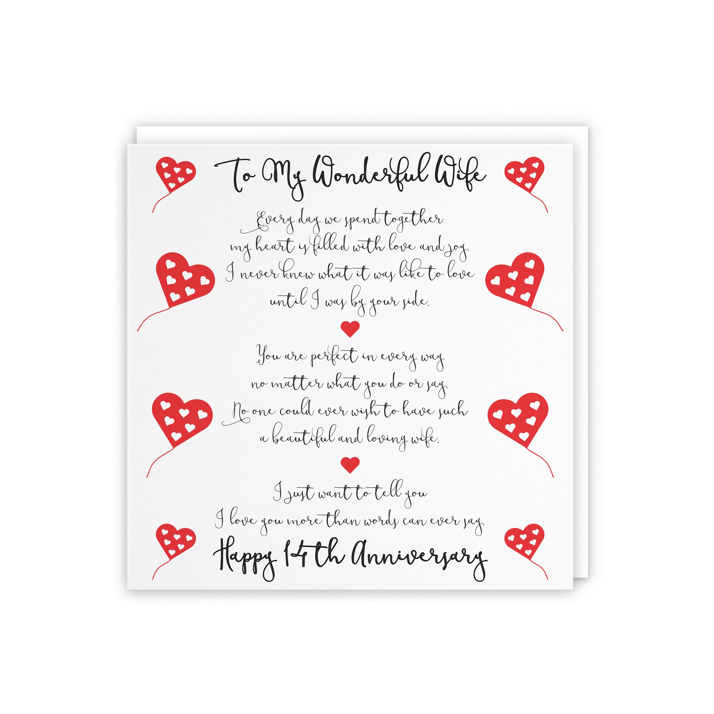 14th Wife Anniversary Card Romantic Verses - Default Title (5056408121361)