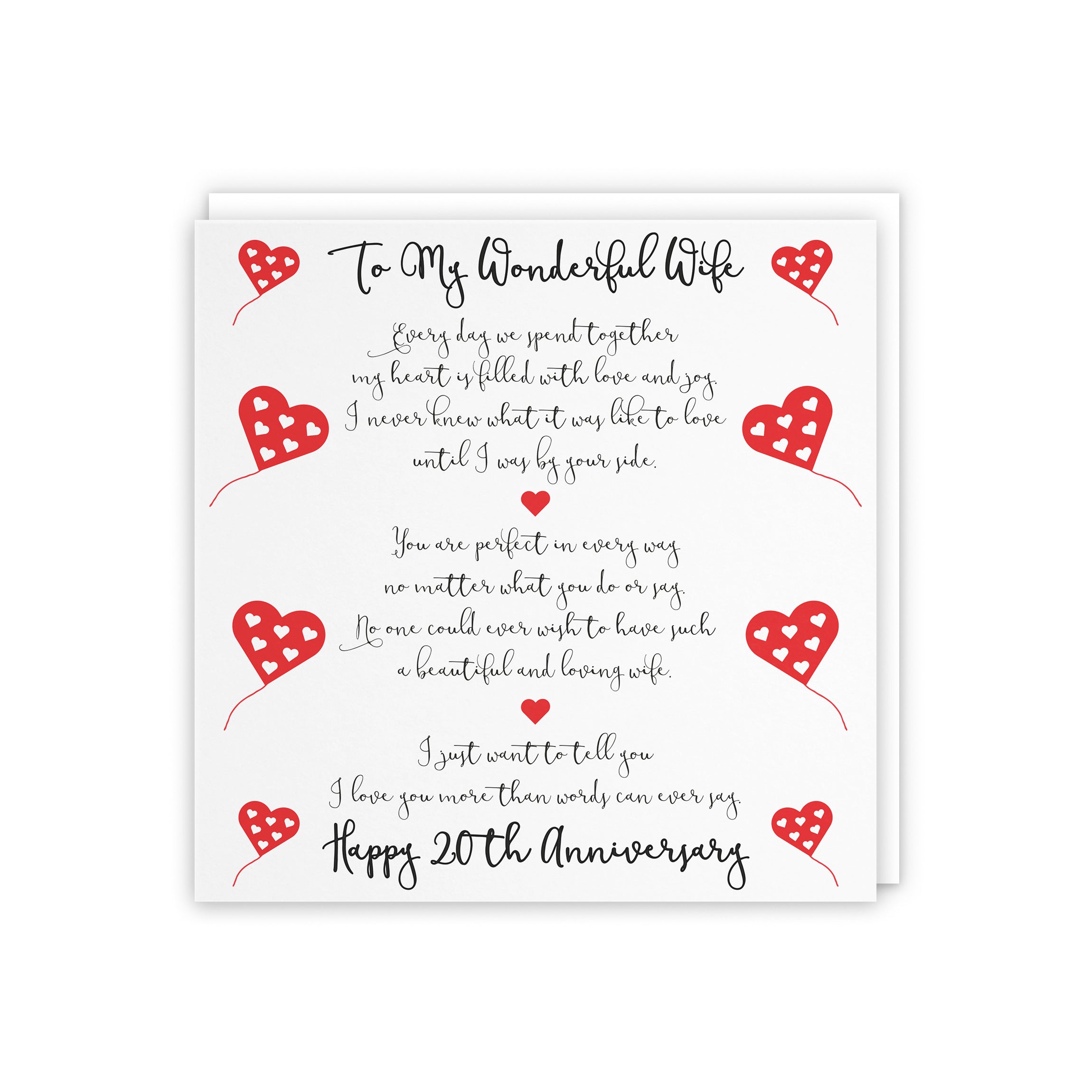 20th Wife Anniversary Card Romantic Verses - Default Title (5056408121385)
