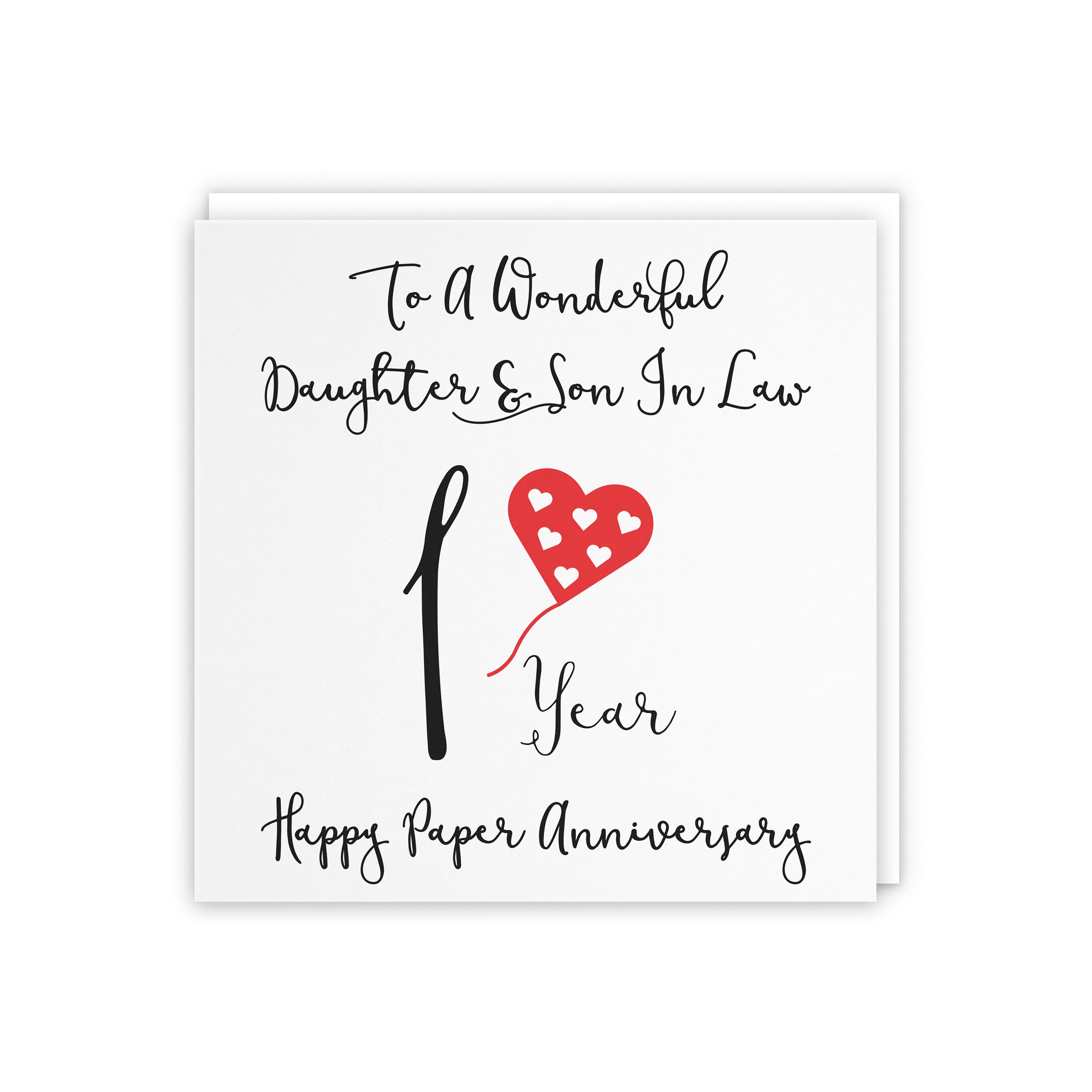 1st Daughter And Son In Law Anniversary Card Love Heart - Default Title (5056408121545)