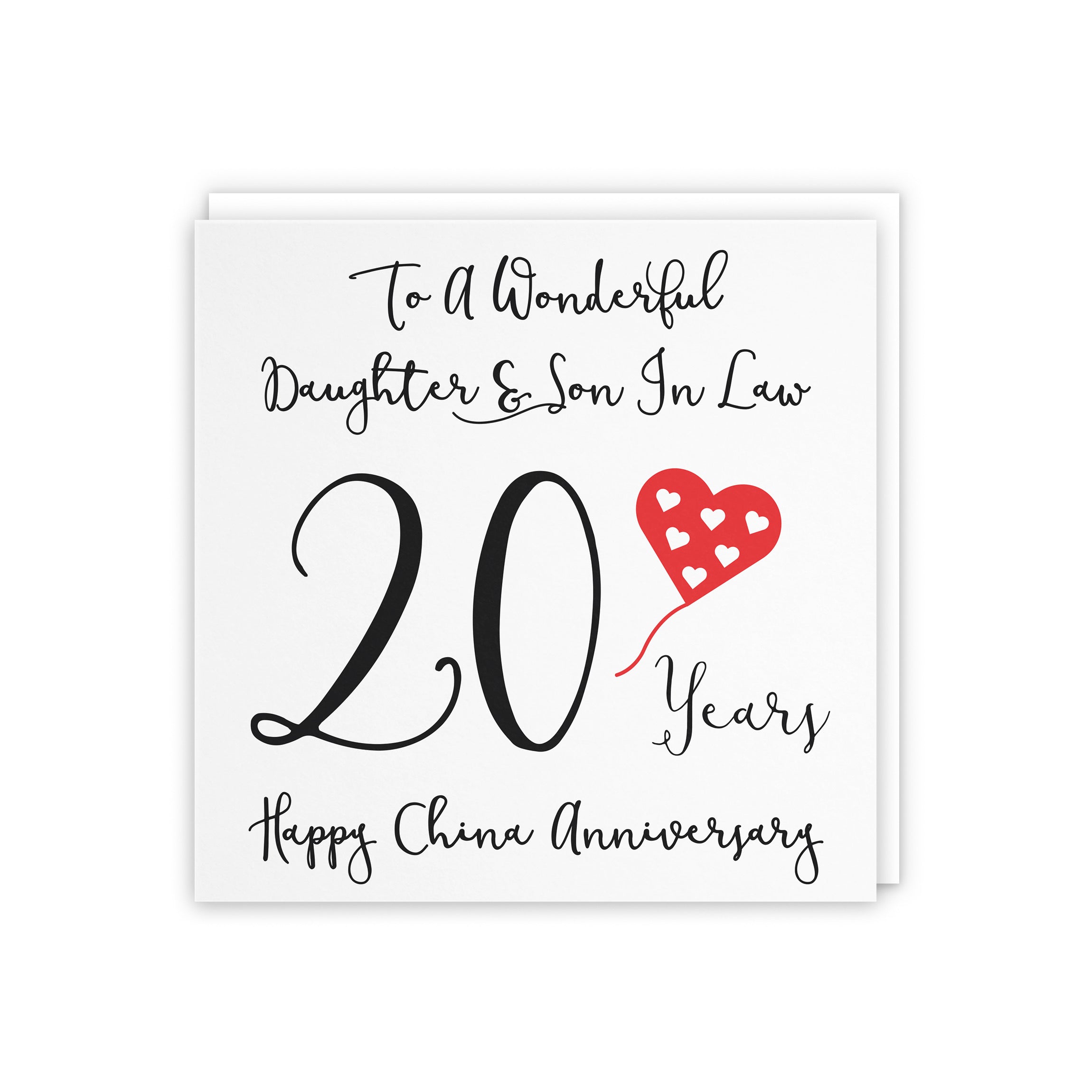 20th Daughter And Son In Law Anniversary Card Love Heart - Default Title (5056408121675)