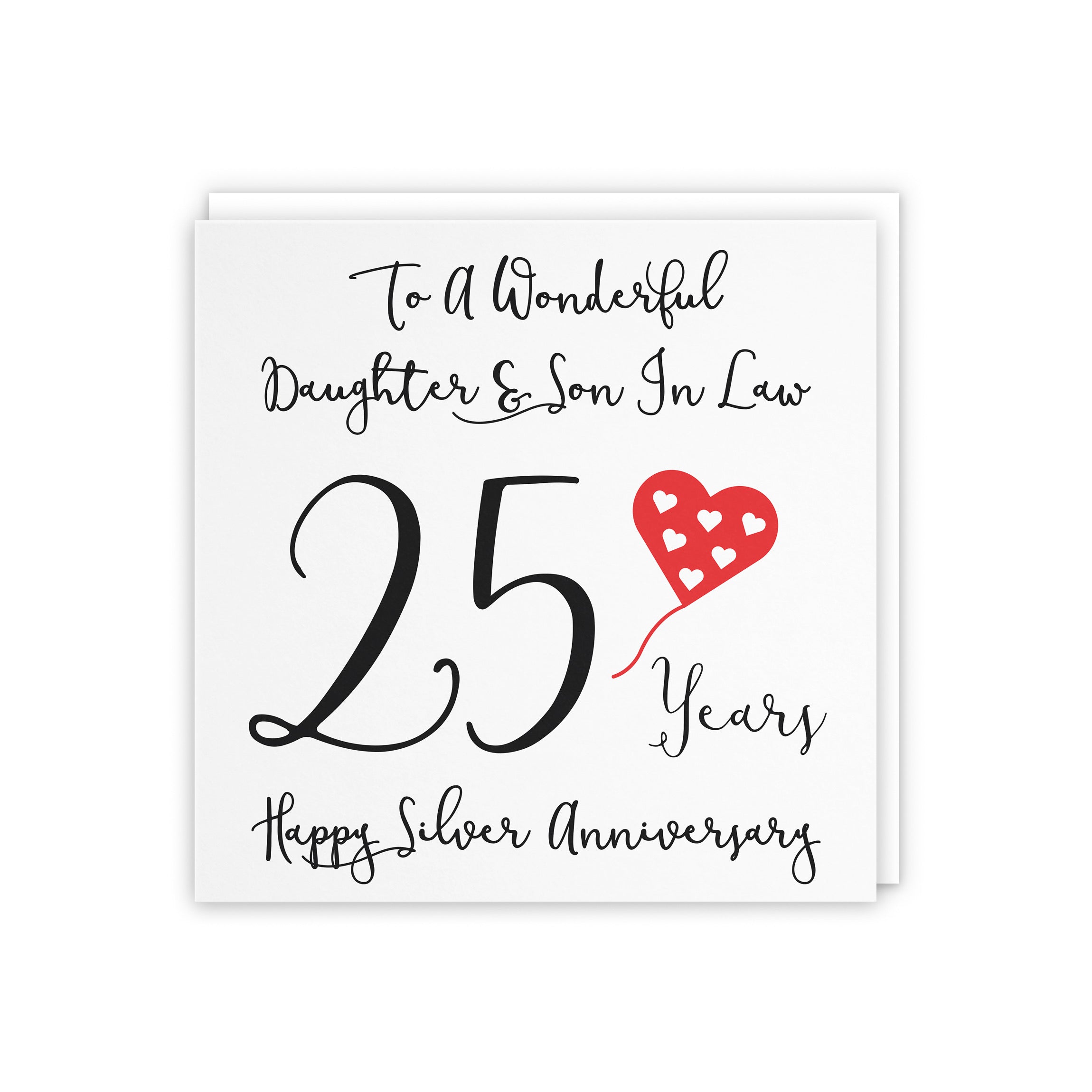 25th Daughter And Son In Law Anniversary Card Love Heart - Default Title (5056408121682)