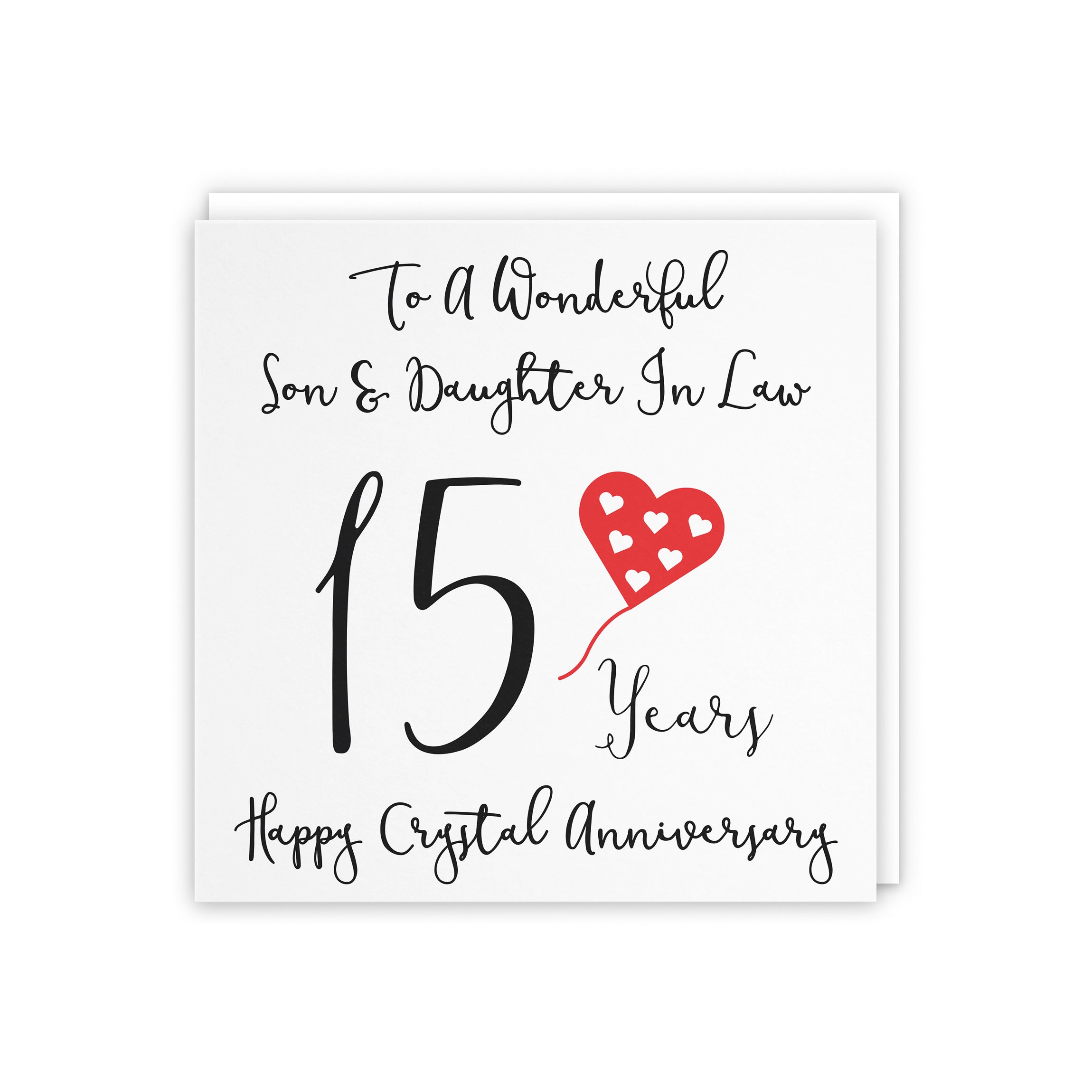 15th Son And Daughter In Law Anniversary Card Love Heart - Default Title (5056408121835)