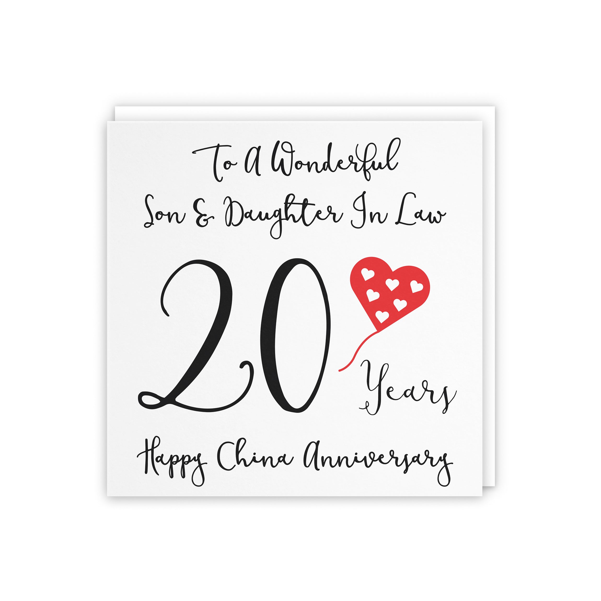 20th Son And Daughter In Law Anniversary Card Love Heart - Default Title (5056408121842)