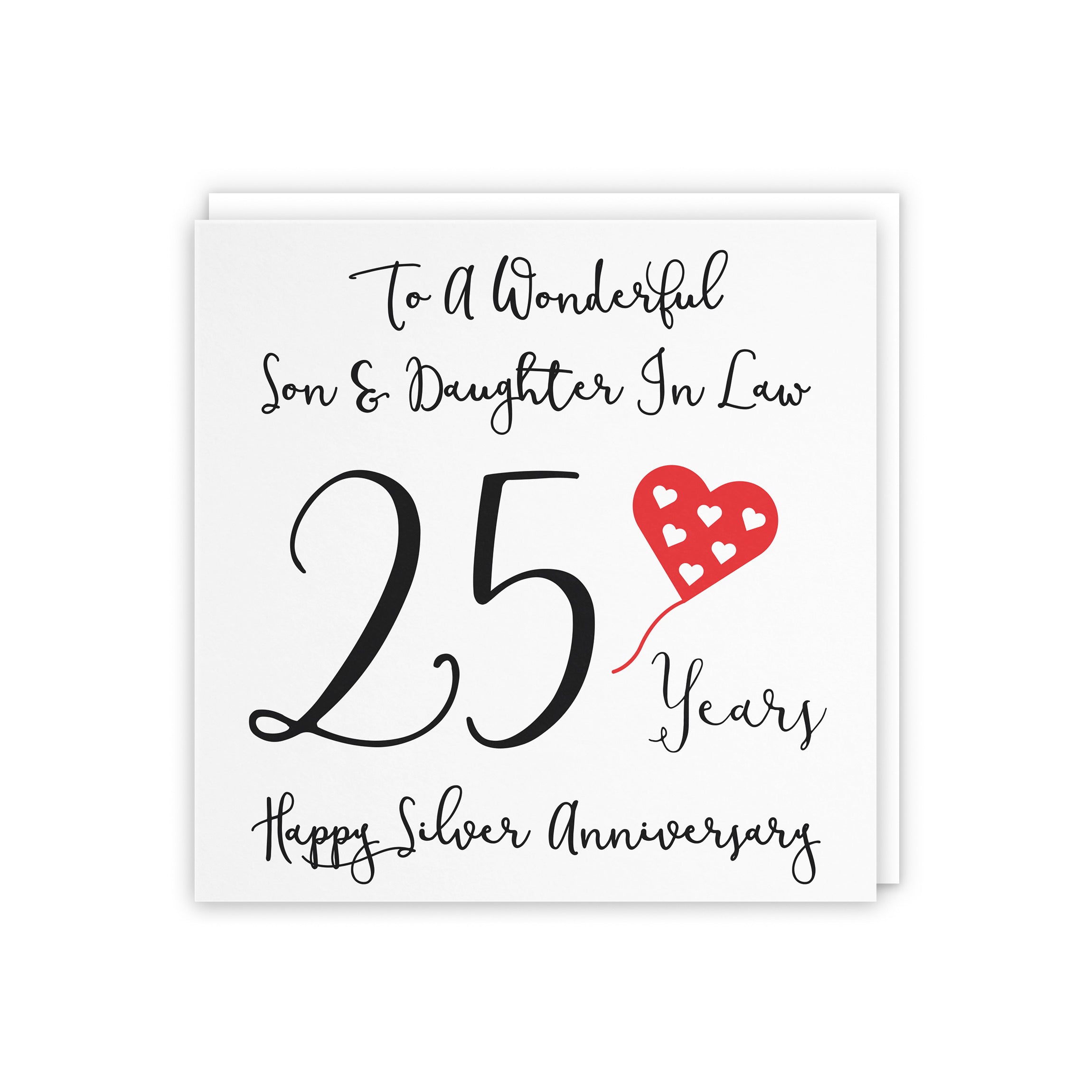 25th Son And Daughter In Law Anniversary Card Love Heart - Default Title (5056408121859)
