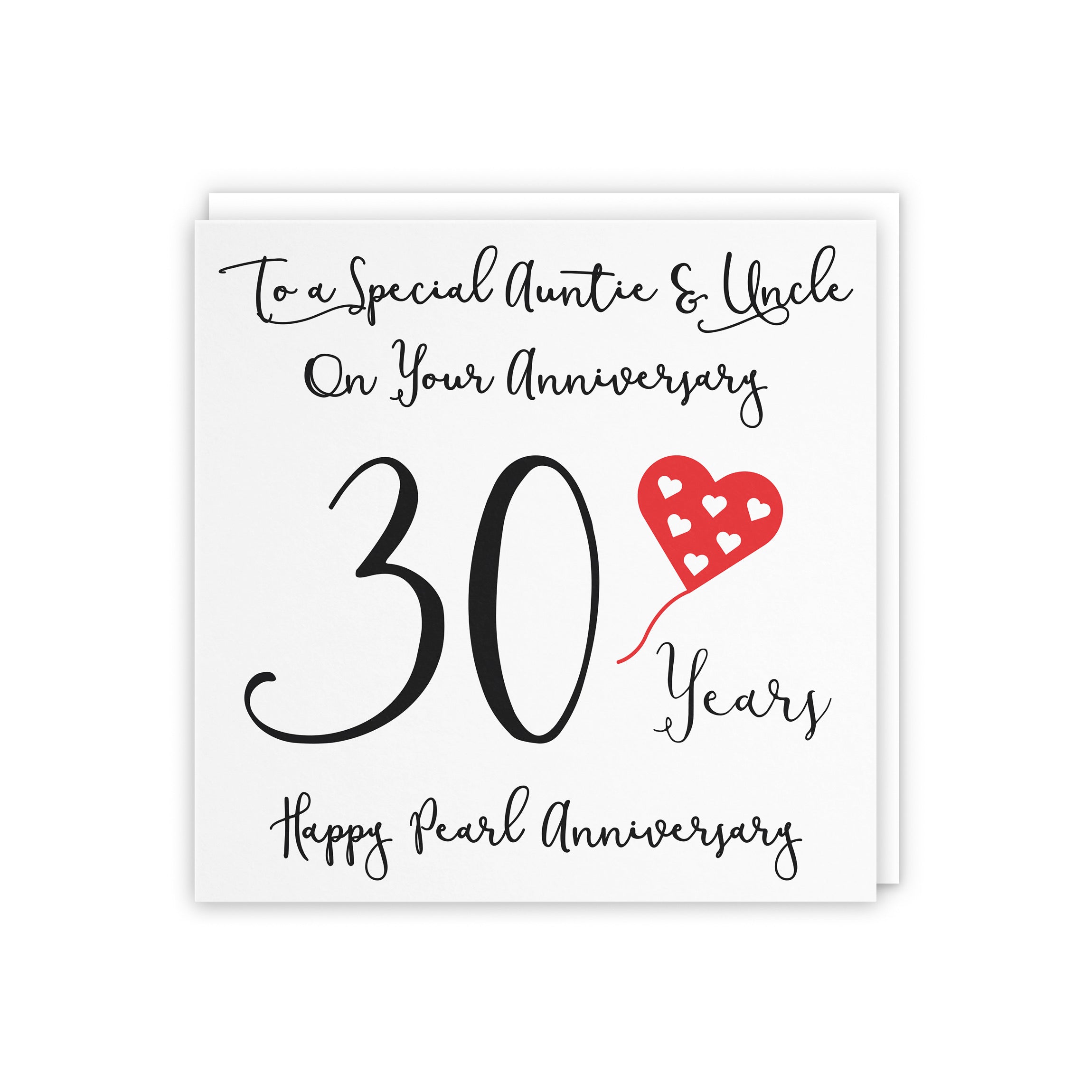 30th Auntie And Uncle Anniversary Card Love Heart - Default Title (5056408122177)