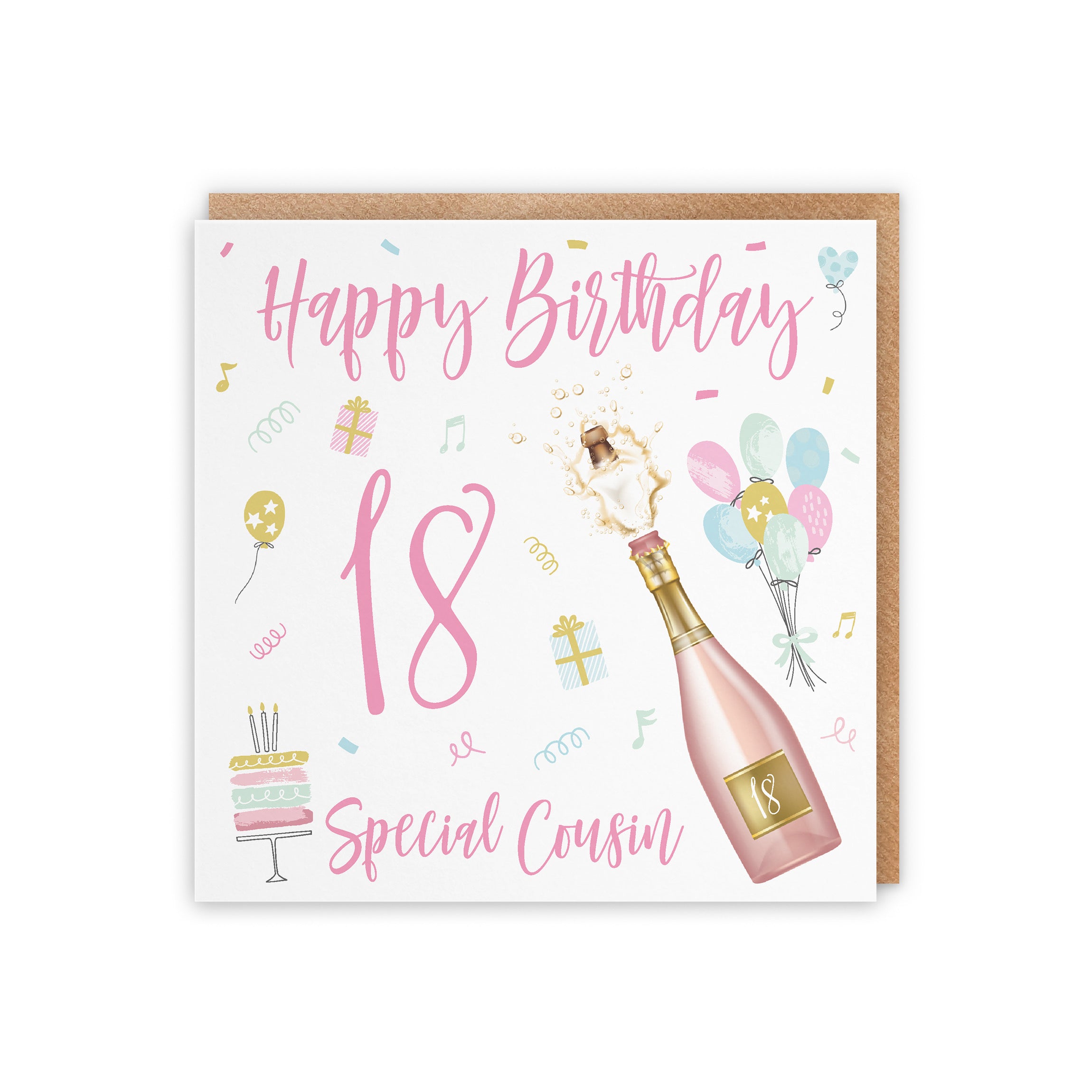 18th Cousin Female Birthday Card Champagne - Default Title (5056408127615)