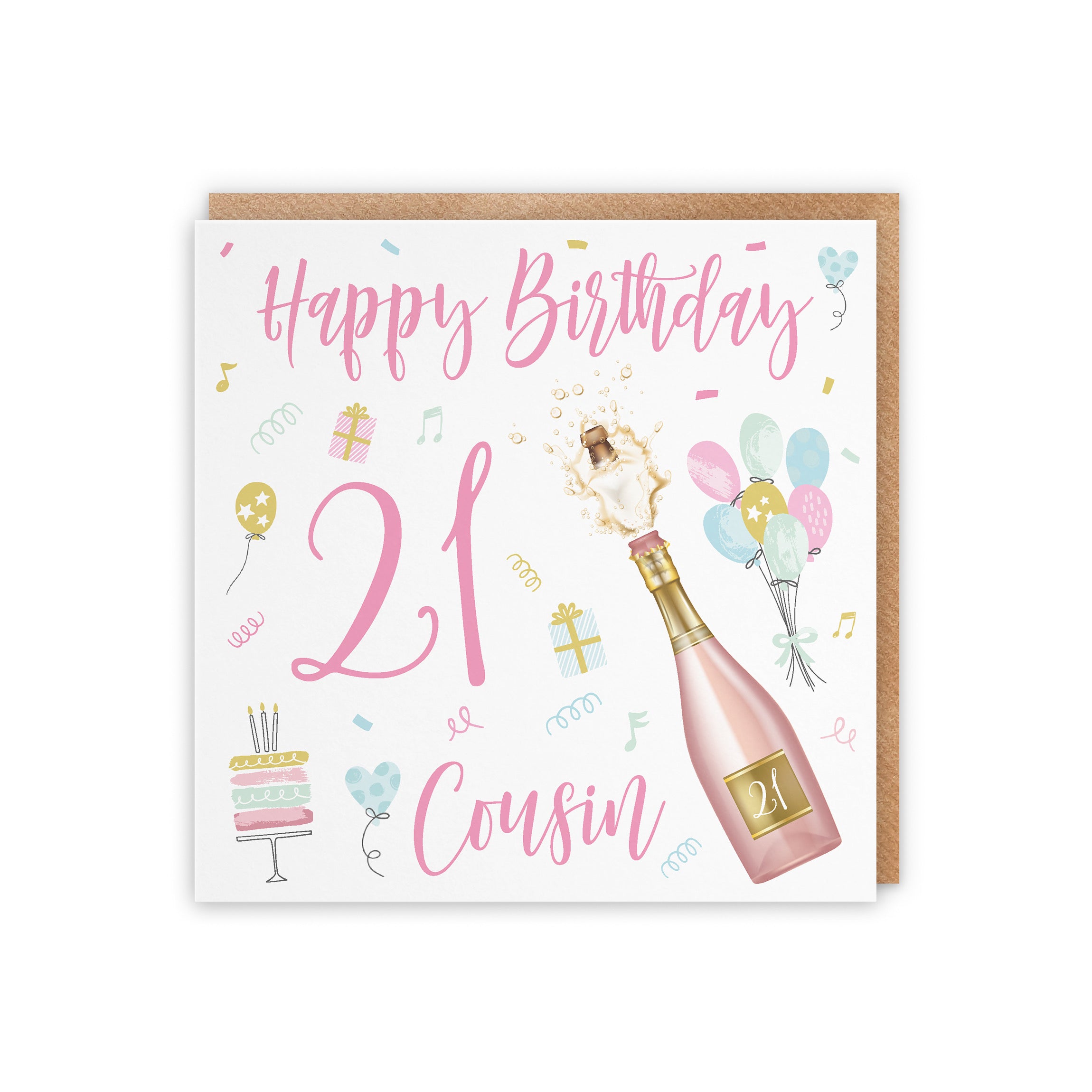 21st Cousin Female Birthday Card Champagne - Default Title (5056408127646)