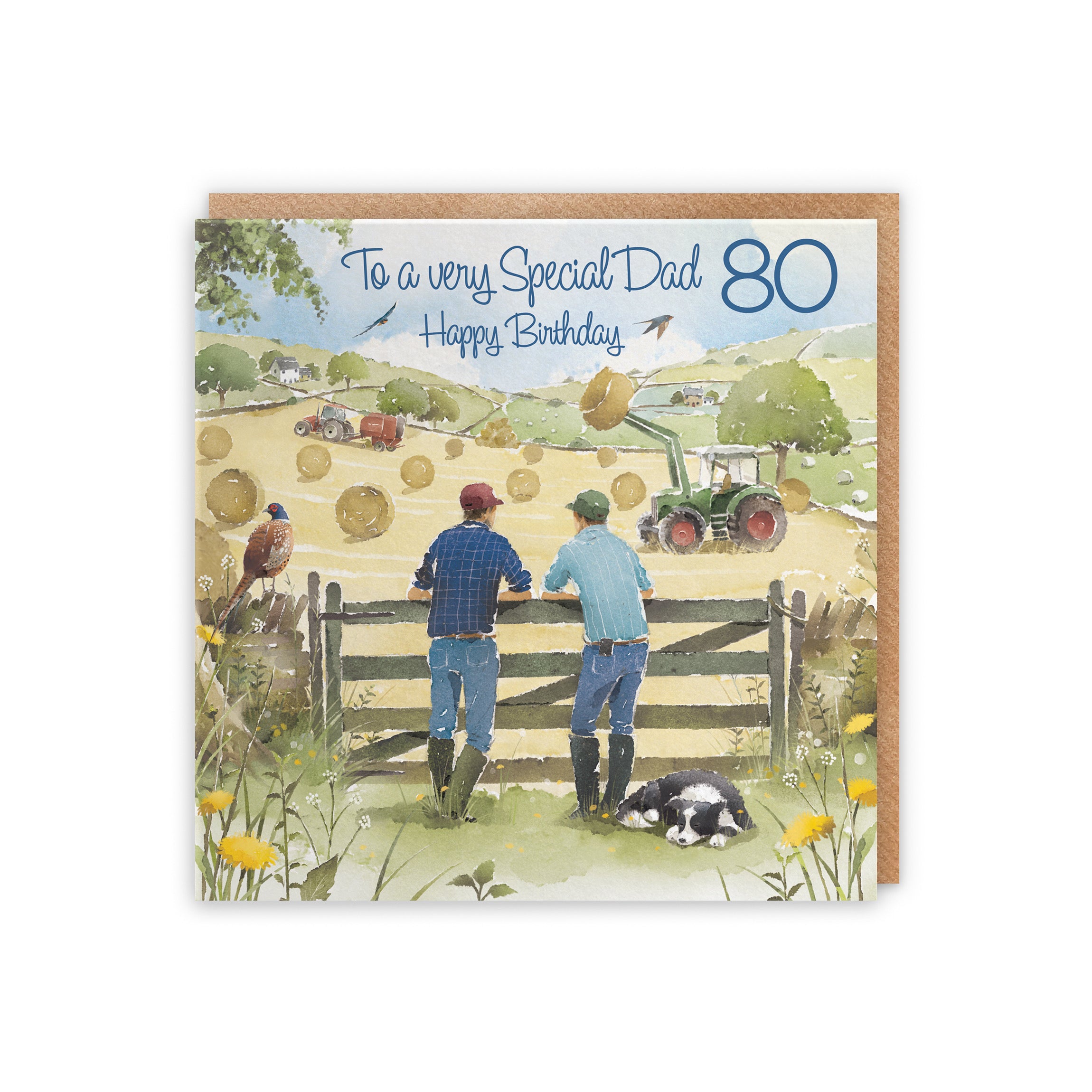 80th Dad Birthday Card Haymaking Milo's Gallery - Default Title (5056408173421)