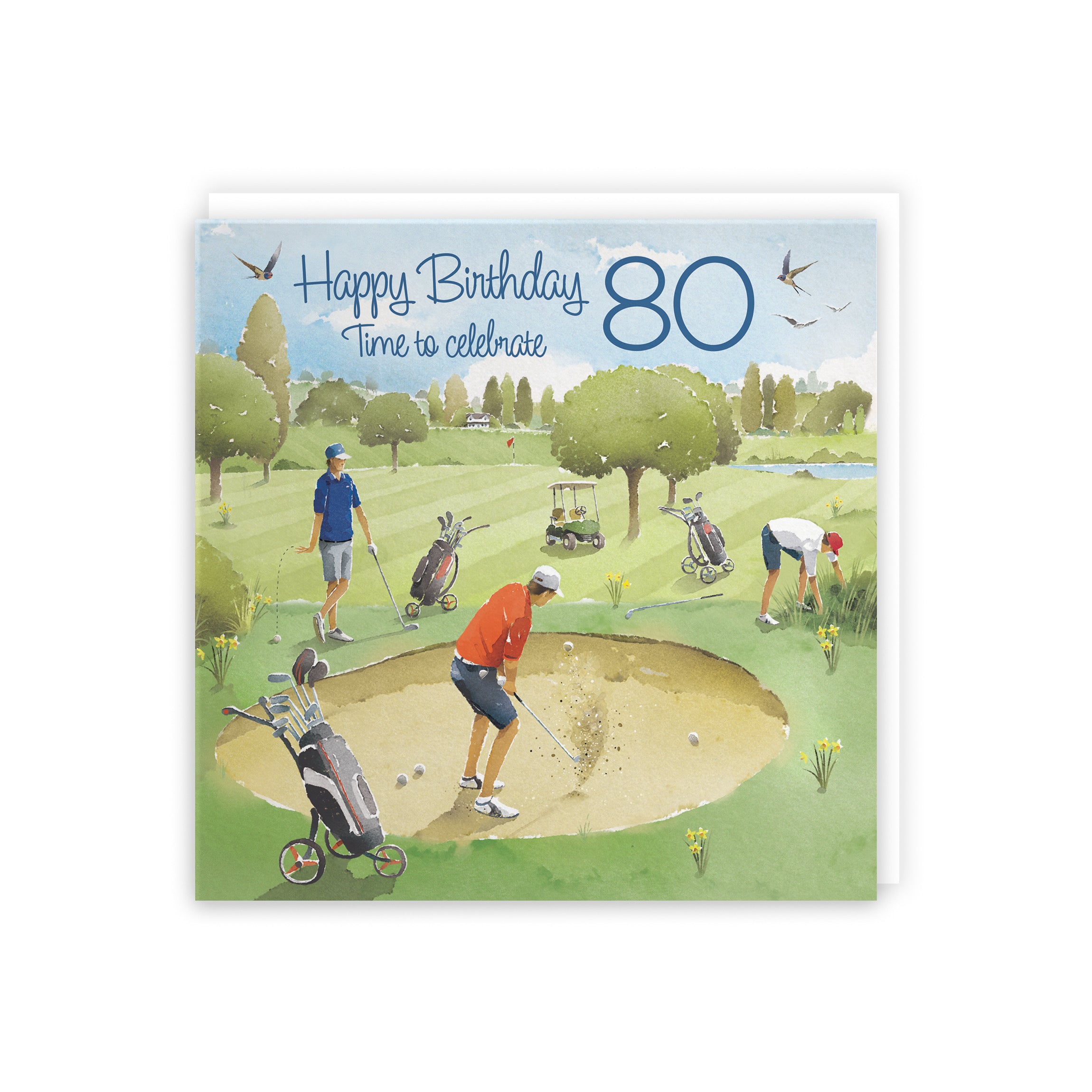 80th Golfing Birthday Card Golf Bunker Milo's Gallery - Default Title (5056408174565)