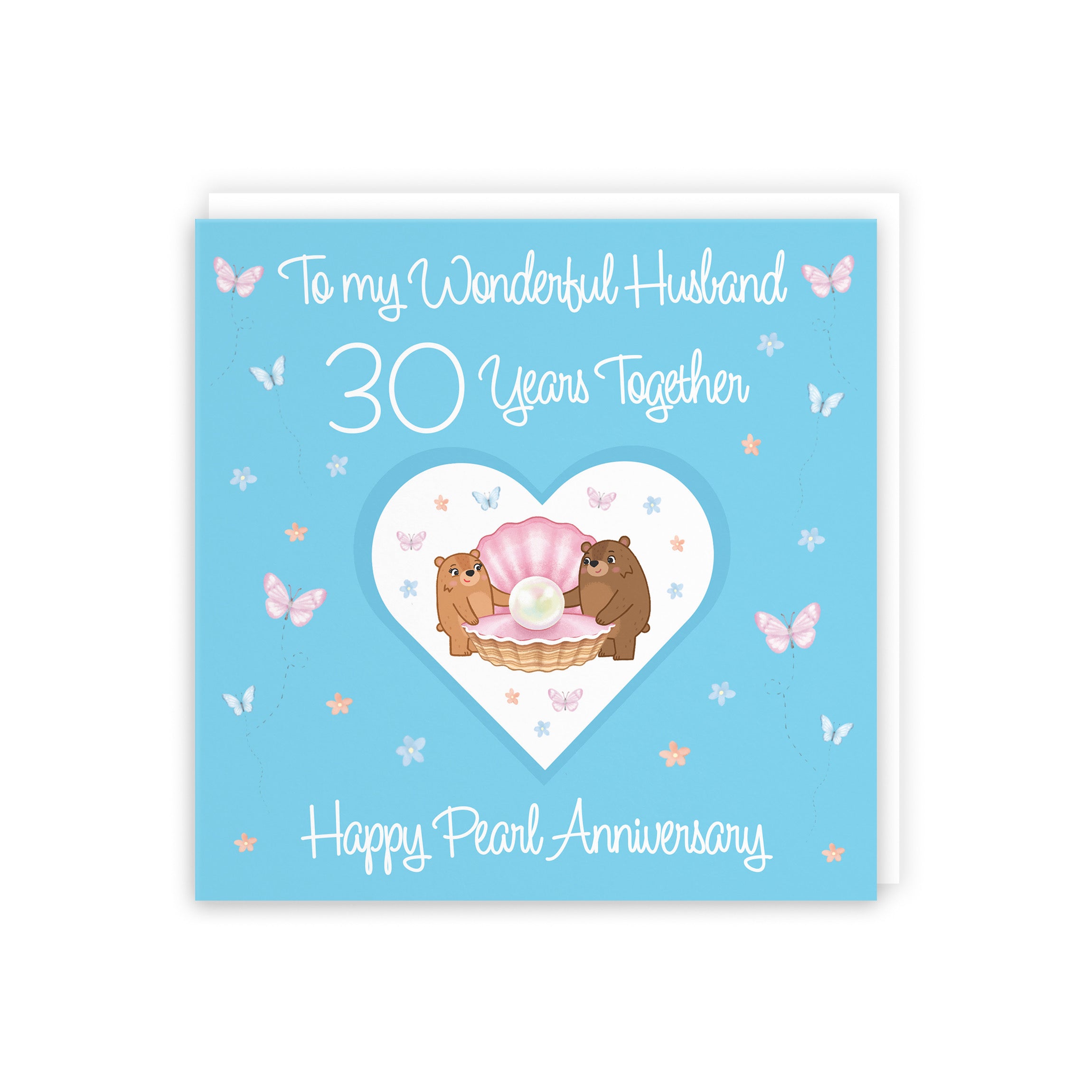 30th Husband Anniversary Card Pearl Romantic Meadows - Default Title (5056408184595)