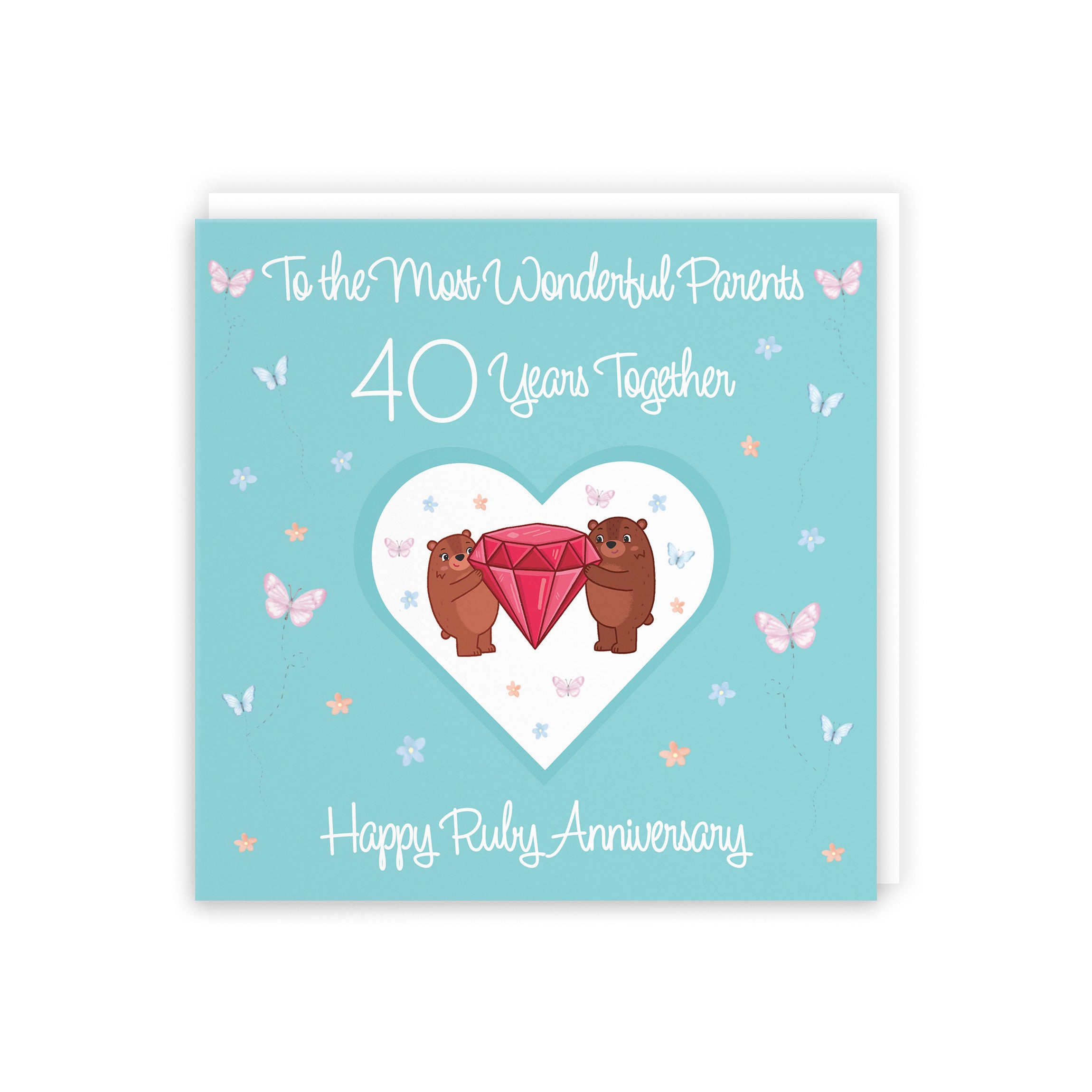 40th Parents Anniversary Card Romantic Meadows - Default Title (5056408185684)