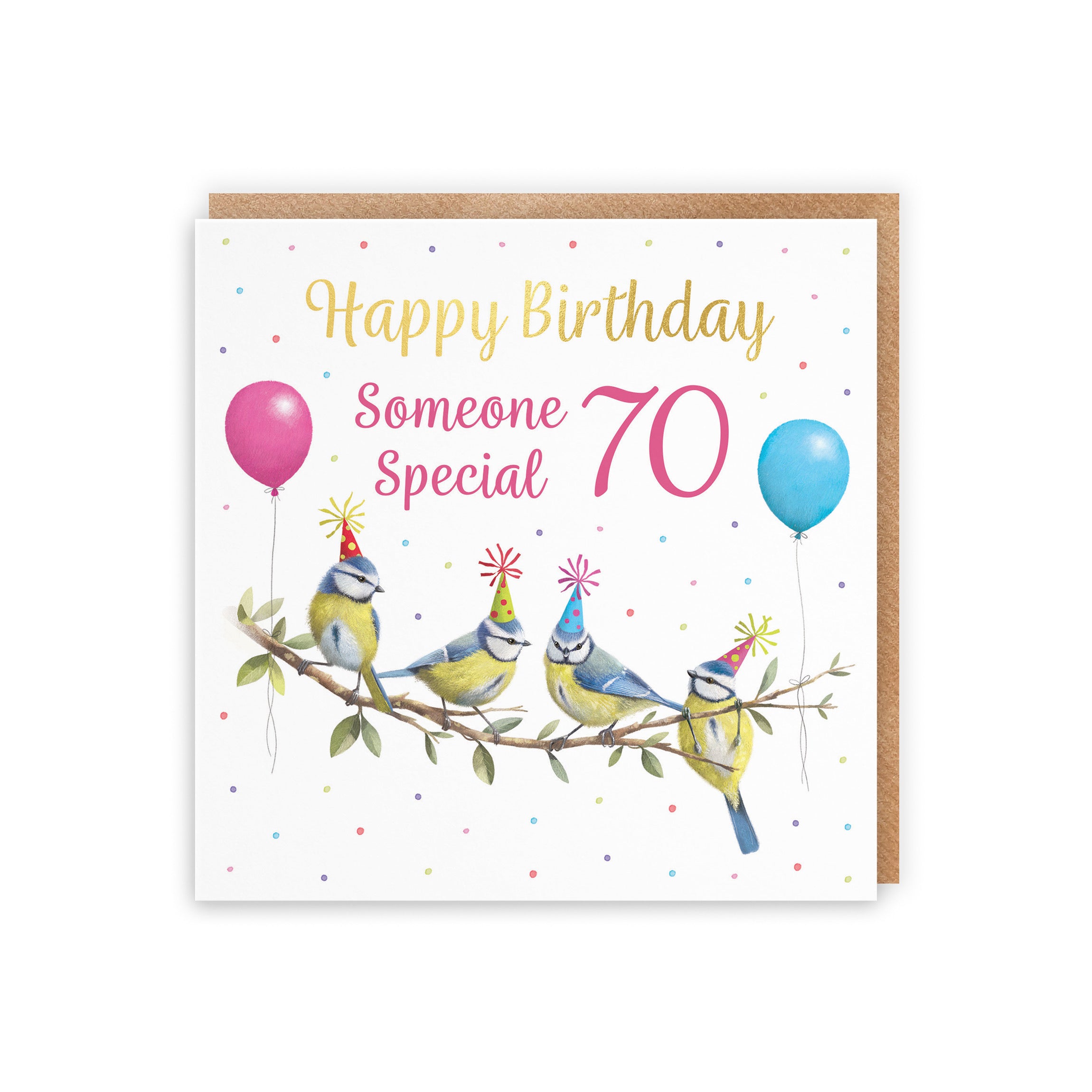 70th Someone Special Blue Tits Birthday Card Gold Foil Milo's Gallery - Default Title (5063396021702)