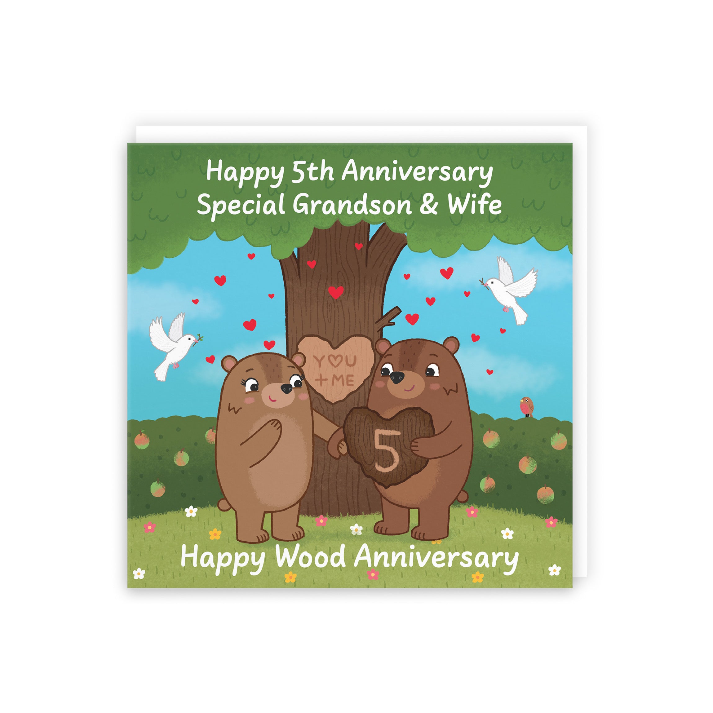 5th Grandson And Wife Anniversary Card Love Story - Default Title (5063396127633)