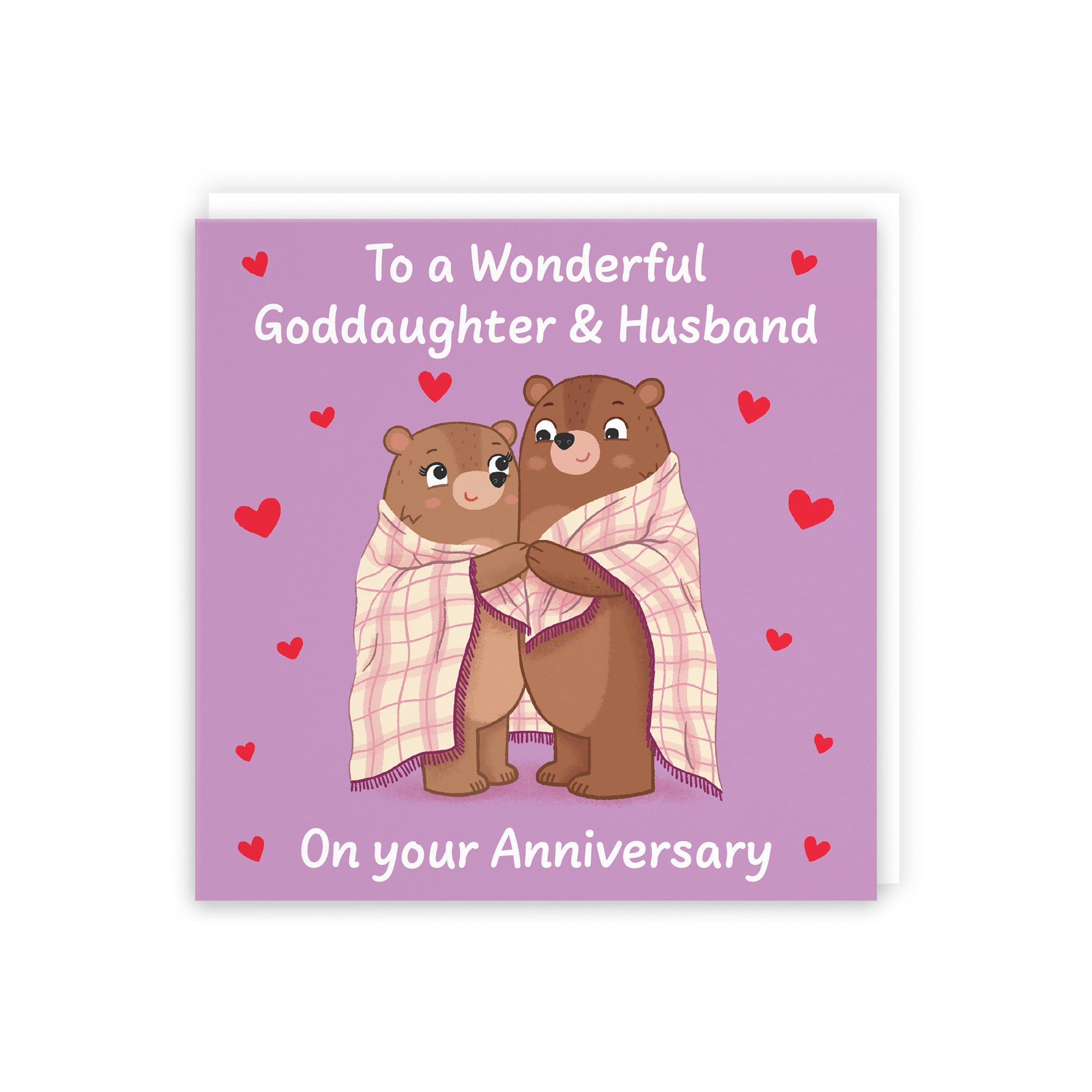 Goddaughter And Husband Anniversary Card Snuggly Bears Love Story - Default Title (5063396129095)