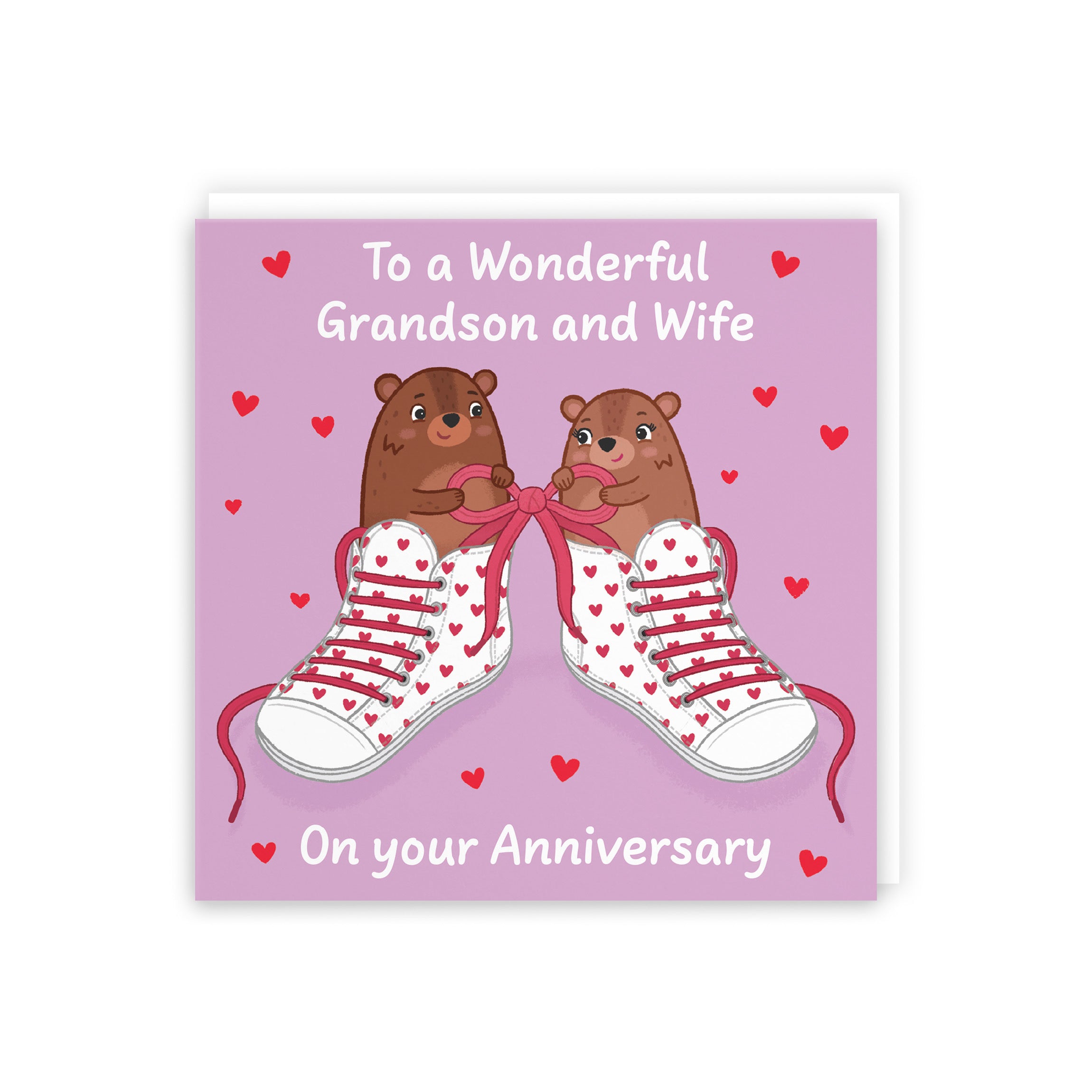 Grandson And Wife Anniversary Card Laces Love Story - Default Title (5063396130138)
