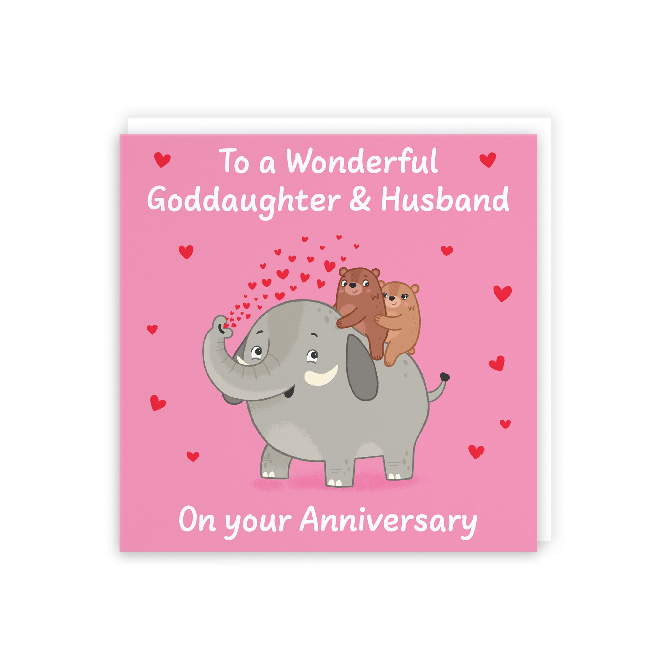 Goddaughter And Husband Anniversary Card Elephant Love Story - Default Title (5063396130350)