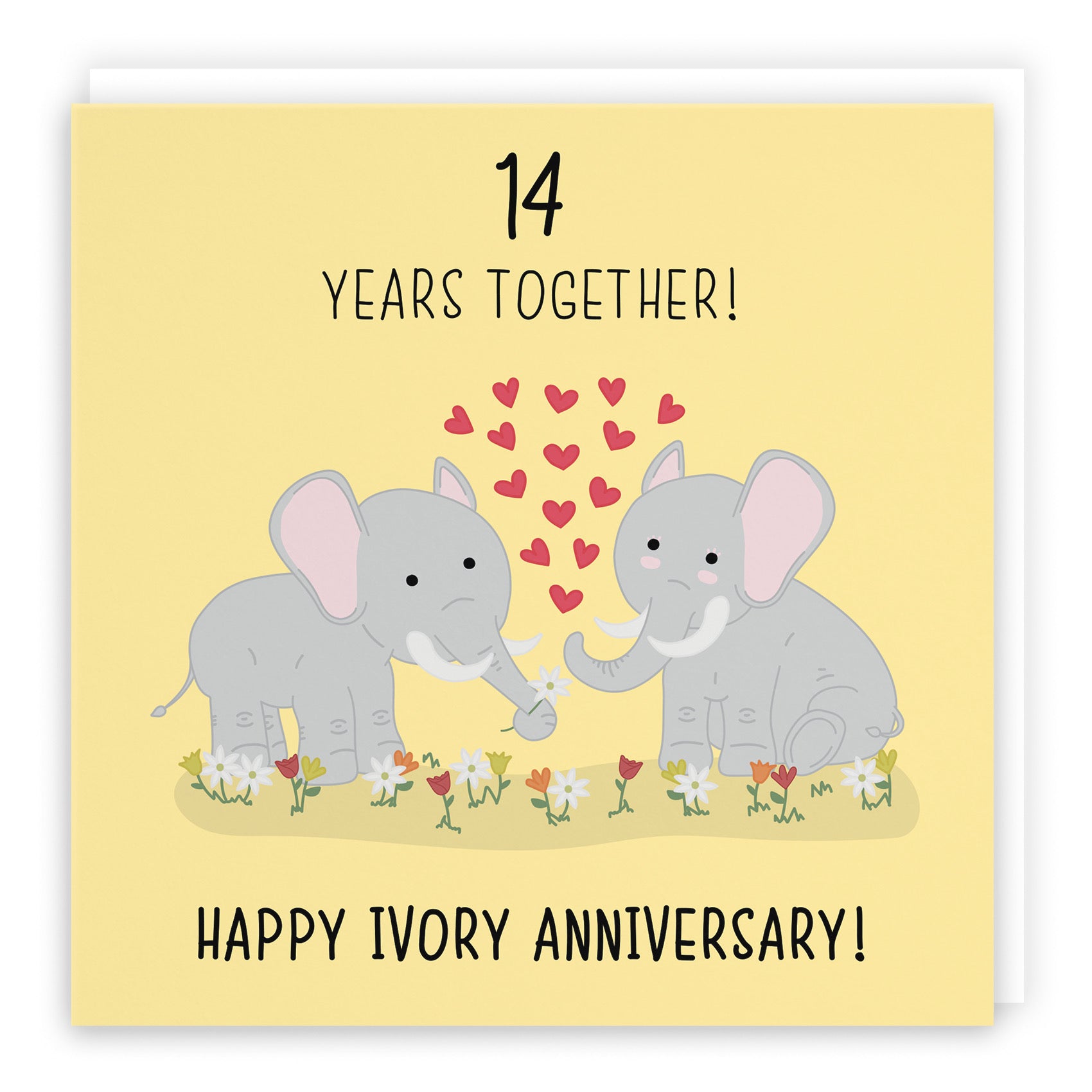 14th Ivory Anniversary Card Iconic - Default Title (B077HXQM3S)