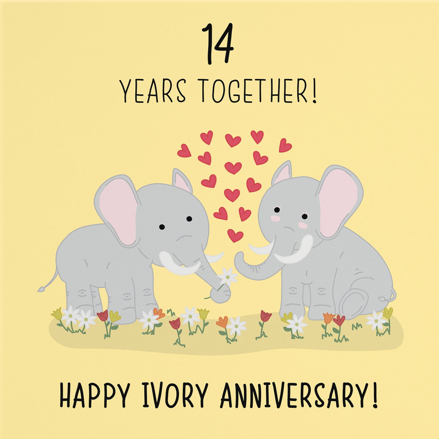 14th Ivory Anniversary Card Iconic - Default Title (B077HXQM3S)