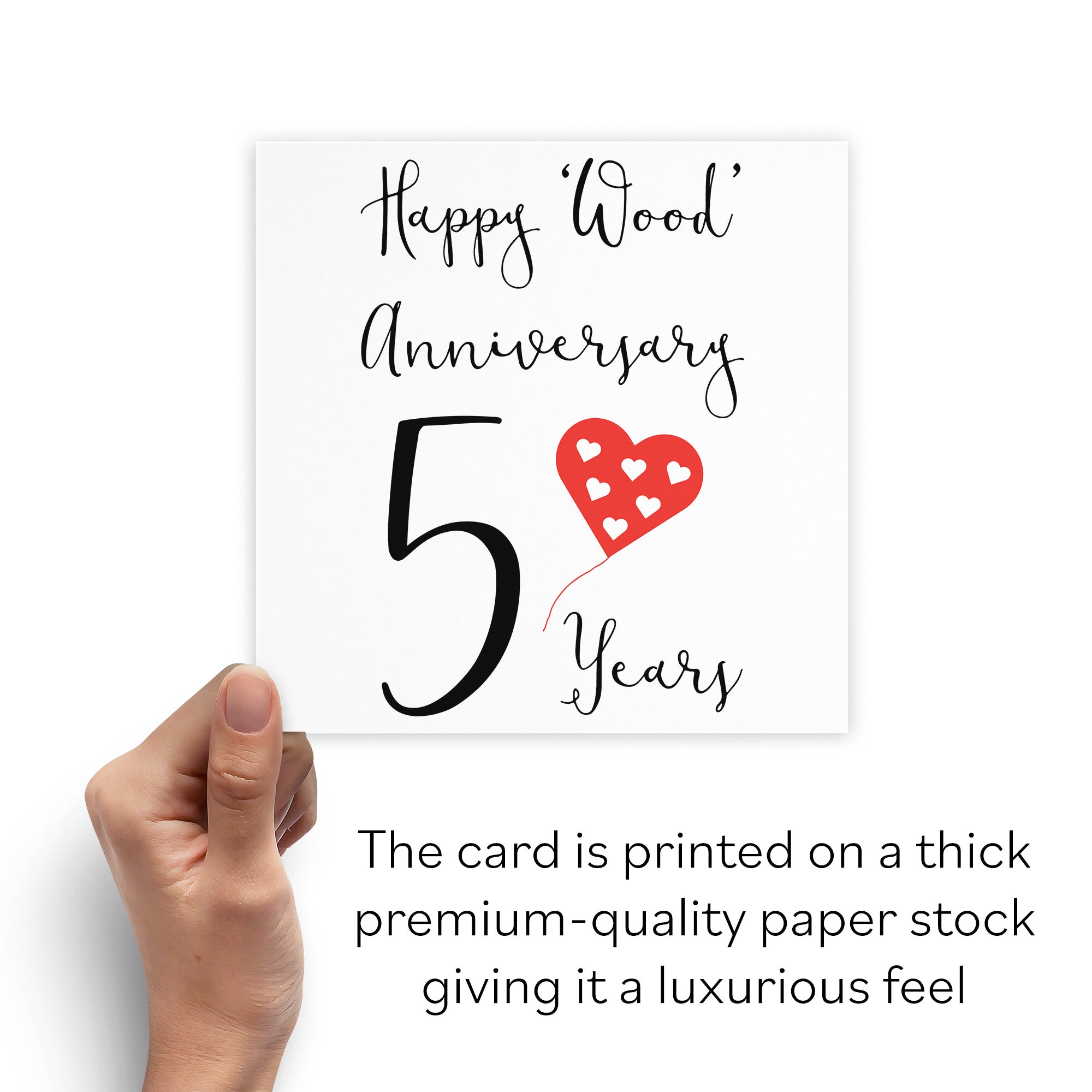 5th Anniversary Card Red Heart - Default Title (B07SW7ZG1H)