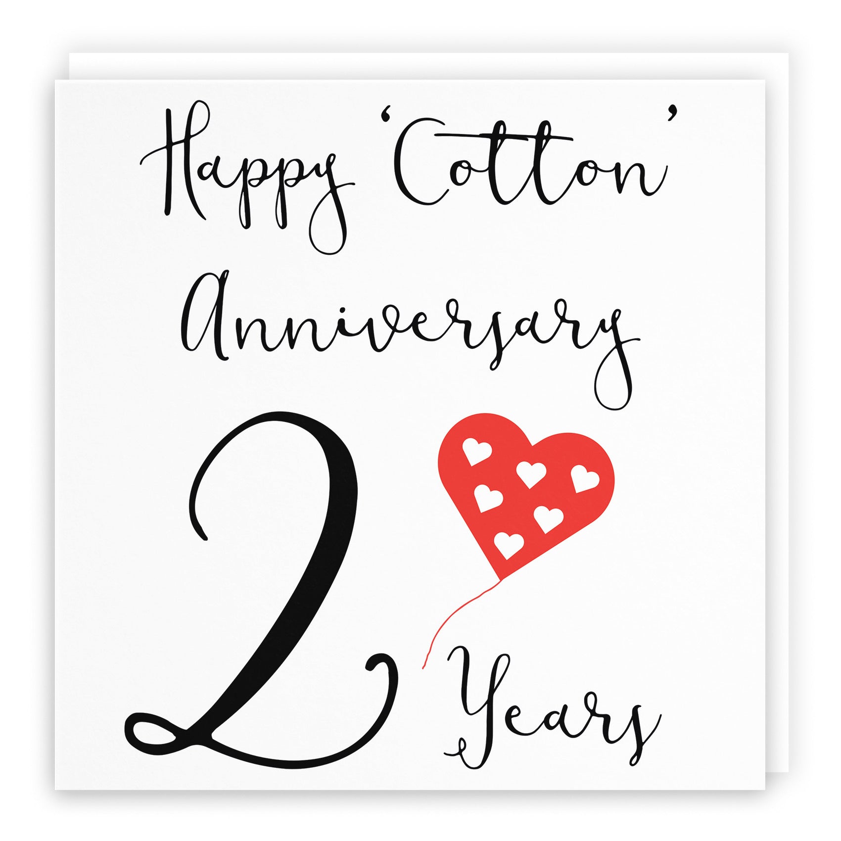 2nd Anniversary Card Red Heart - Default Title (B07SXB27RC)