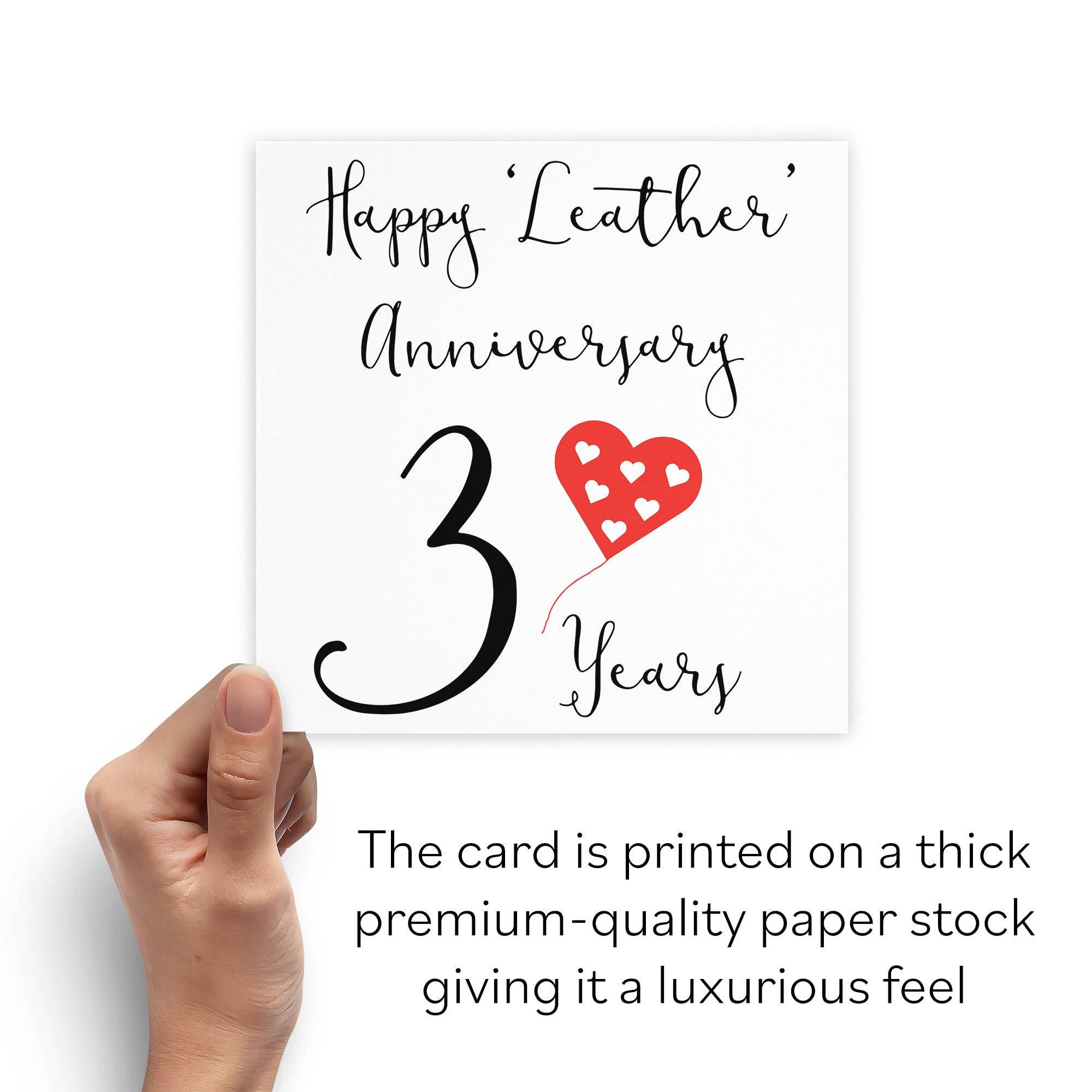 3rd Anniversary Card Red Heart - Default Title (B07SXBCFP1)