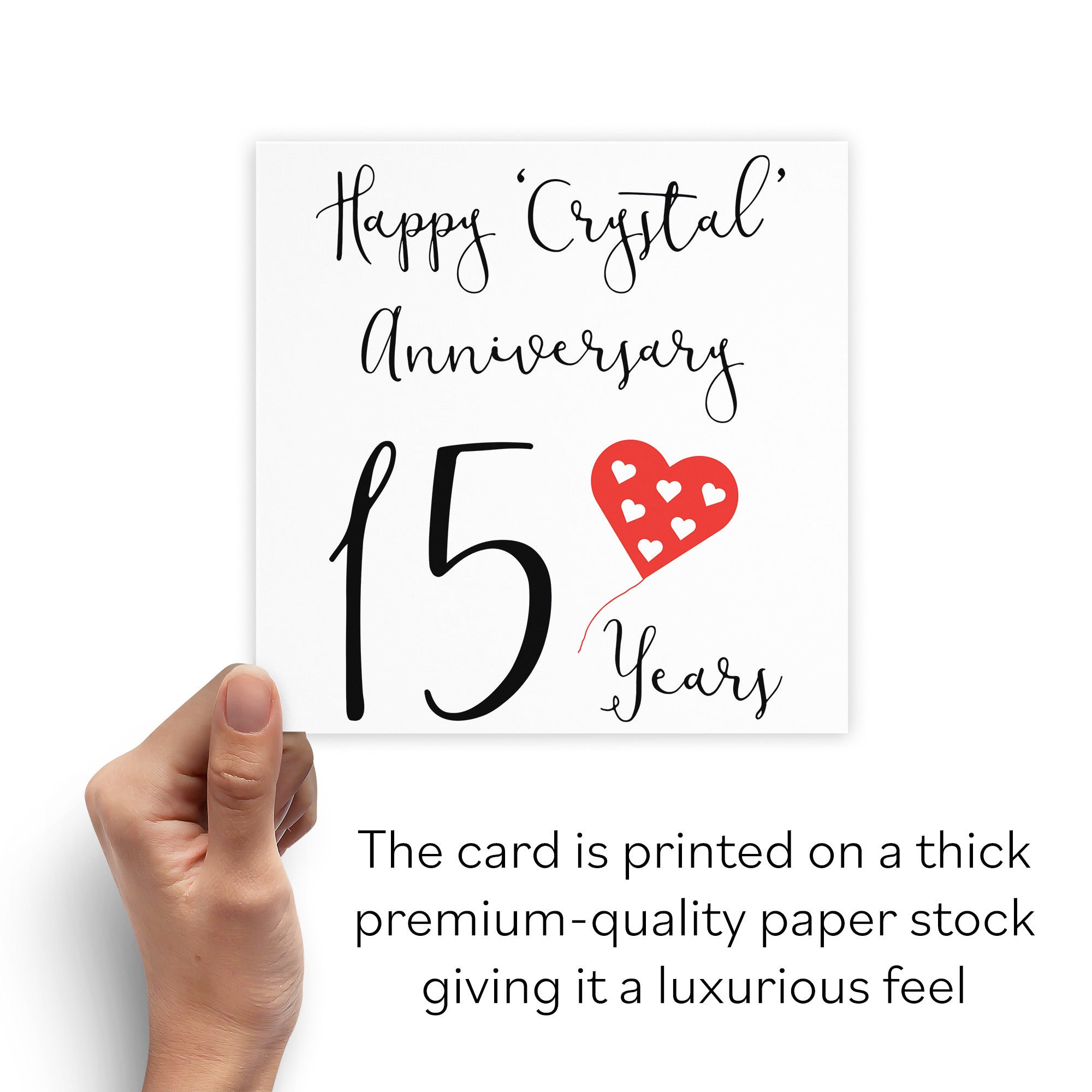 15th Anniversary Card Red Heart - Default Title (B07SYBDJ3P)
