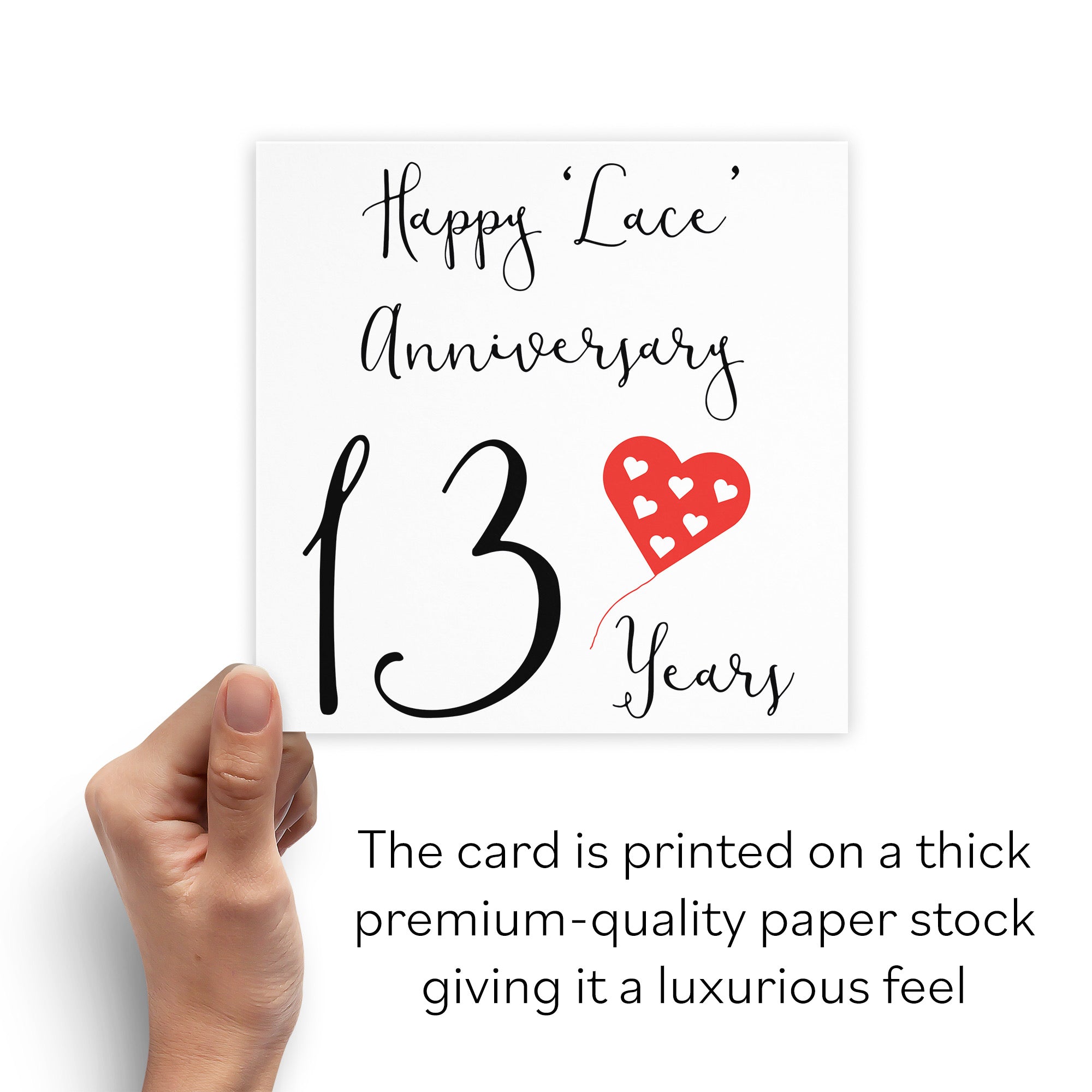 13th Anniversary Card Red Heart - Default Title (B07SYBPZ98)