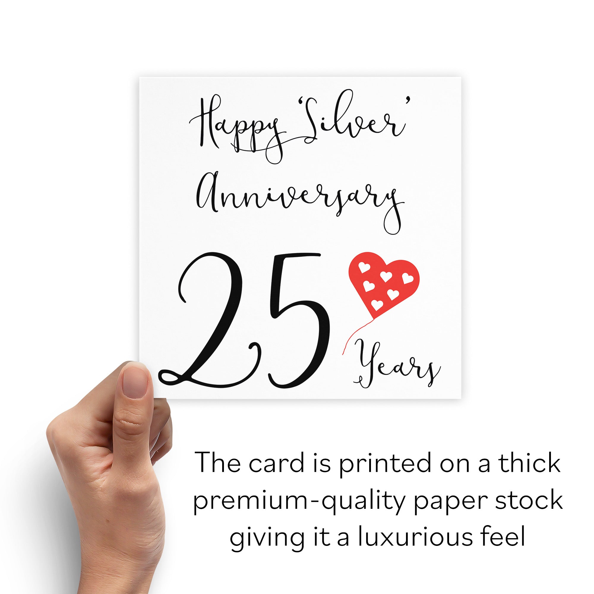 25th Anniversary Card Red Heart - Default Title (B07SZ28F7M)