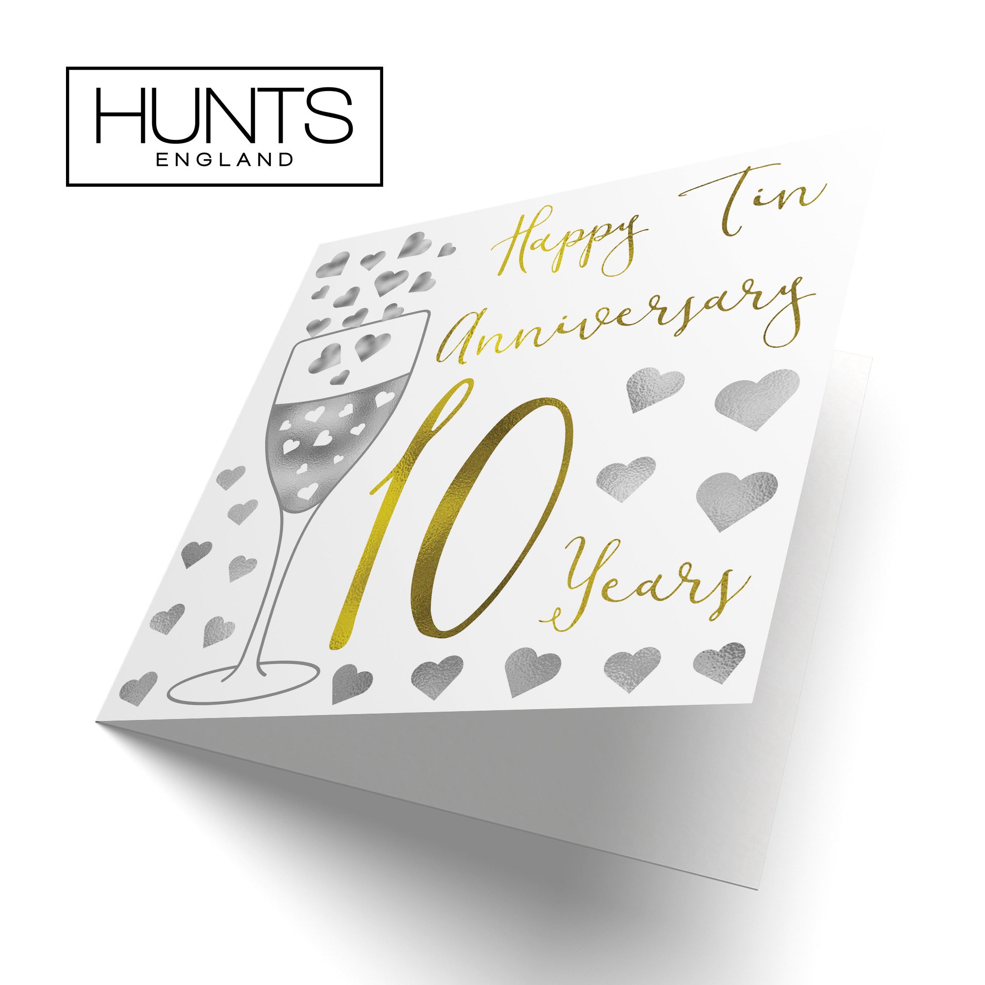 10th Anniversary Card Silver Hearts - Default Title (B07XF5TM8H)