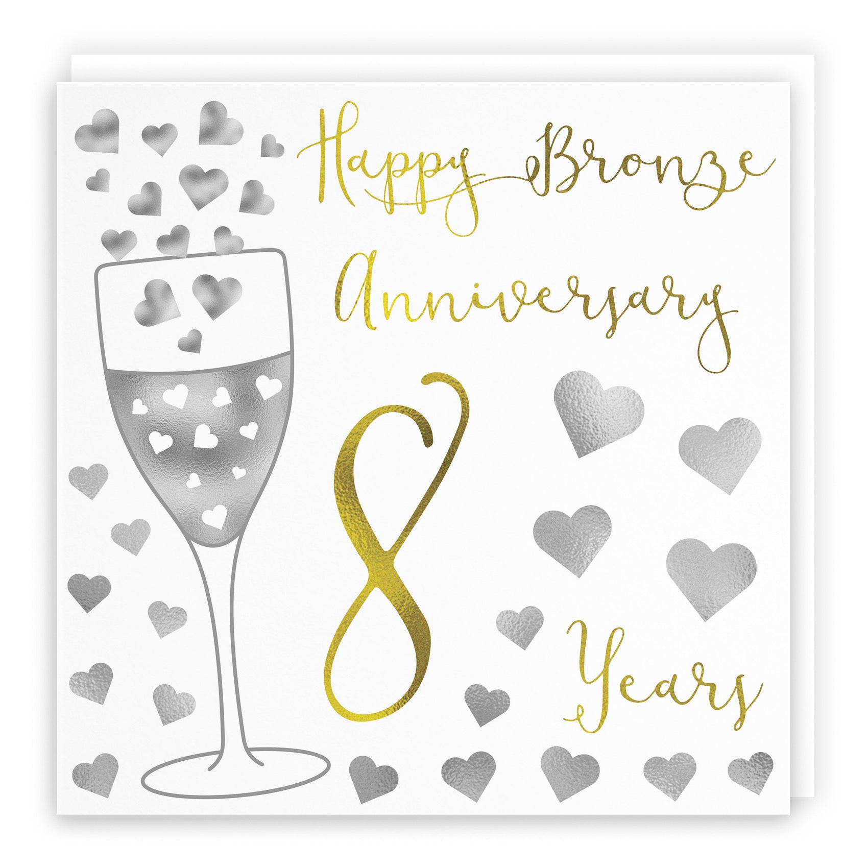 8th Anniversary Card Silver Hearts - Default Title (B07XF92LF8)