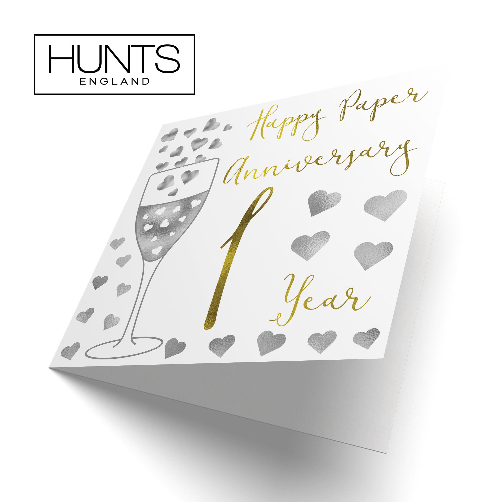 1st Anniversary Card Silver Hearts - Default Title (B07XG67W13)