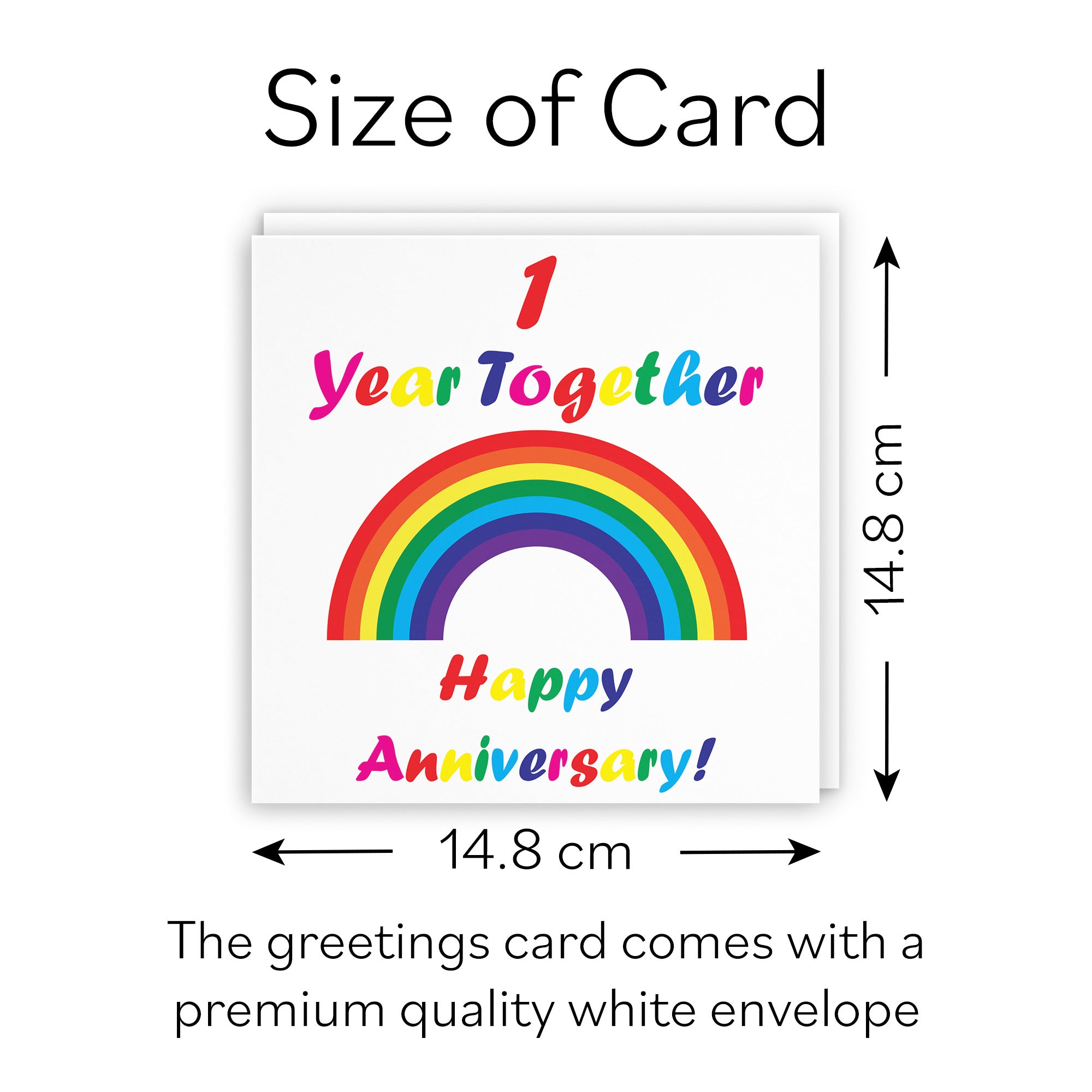 1st Anniversary LGBT Same Sex Card Rainbow - Default Title (B086Z9P47W)