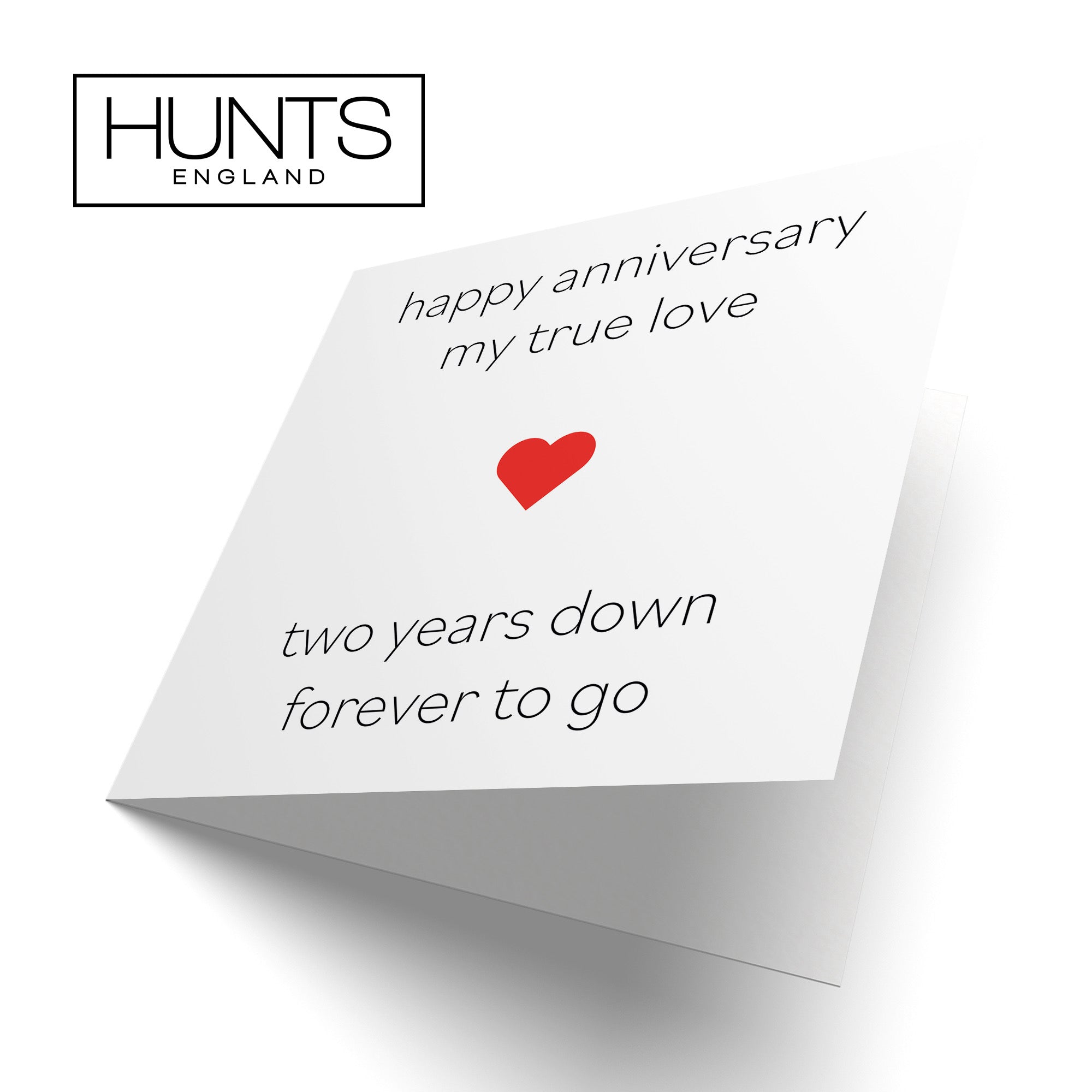 2nd Anniversary Card True Love Red Heart - Default Title (B08BX8HWXL)
