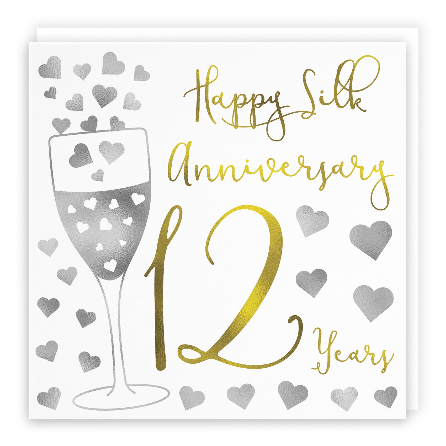 12th Anniversary Card Silver Hearts - Default Title (B08FGMNBJW)