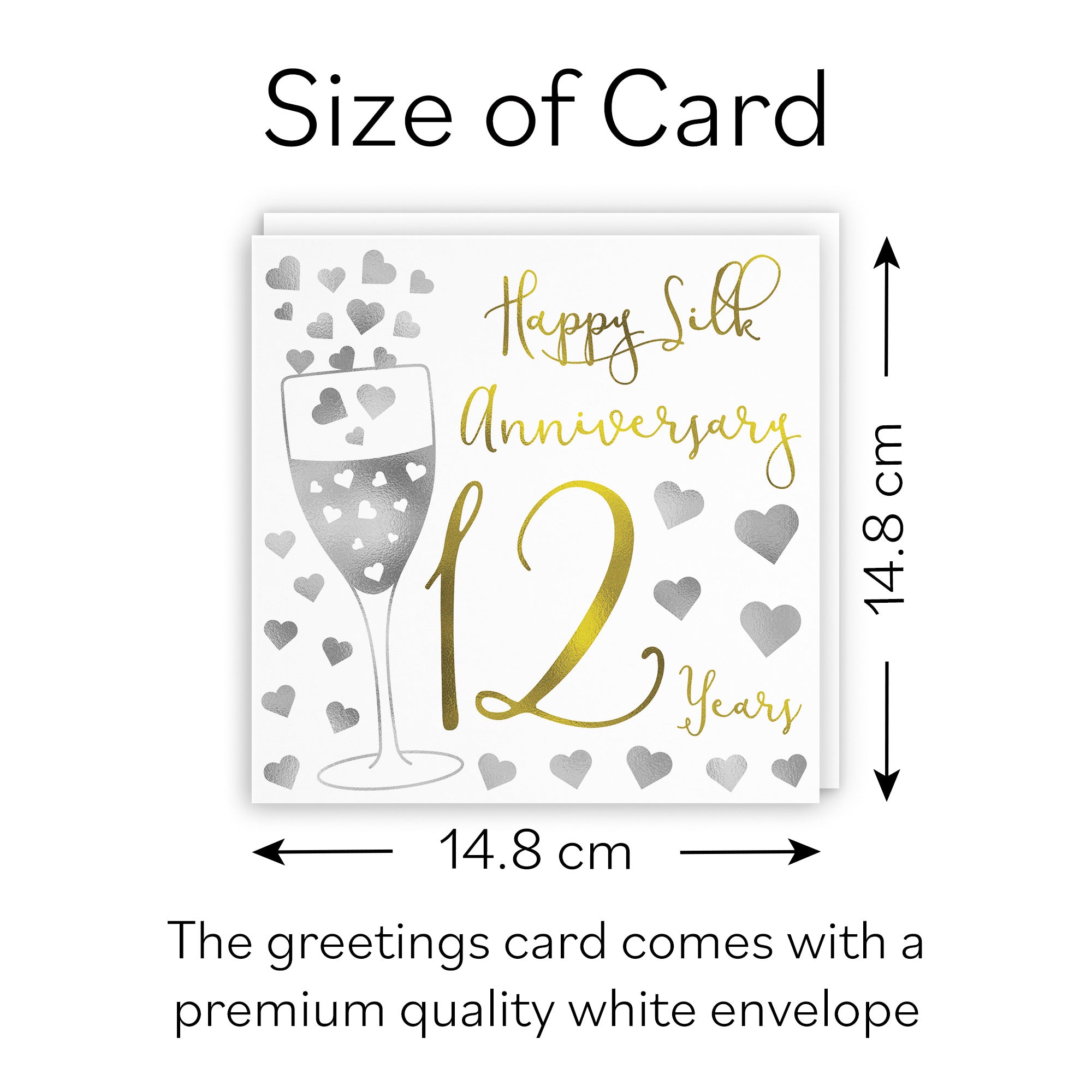 12th Anniversary Card Silver Hearts - Default Title (B08FGMNBJW)