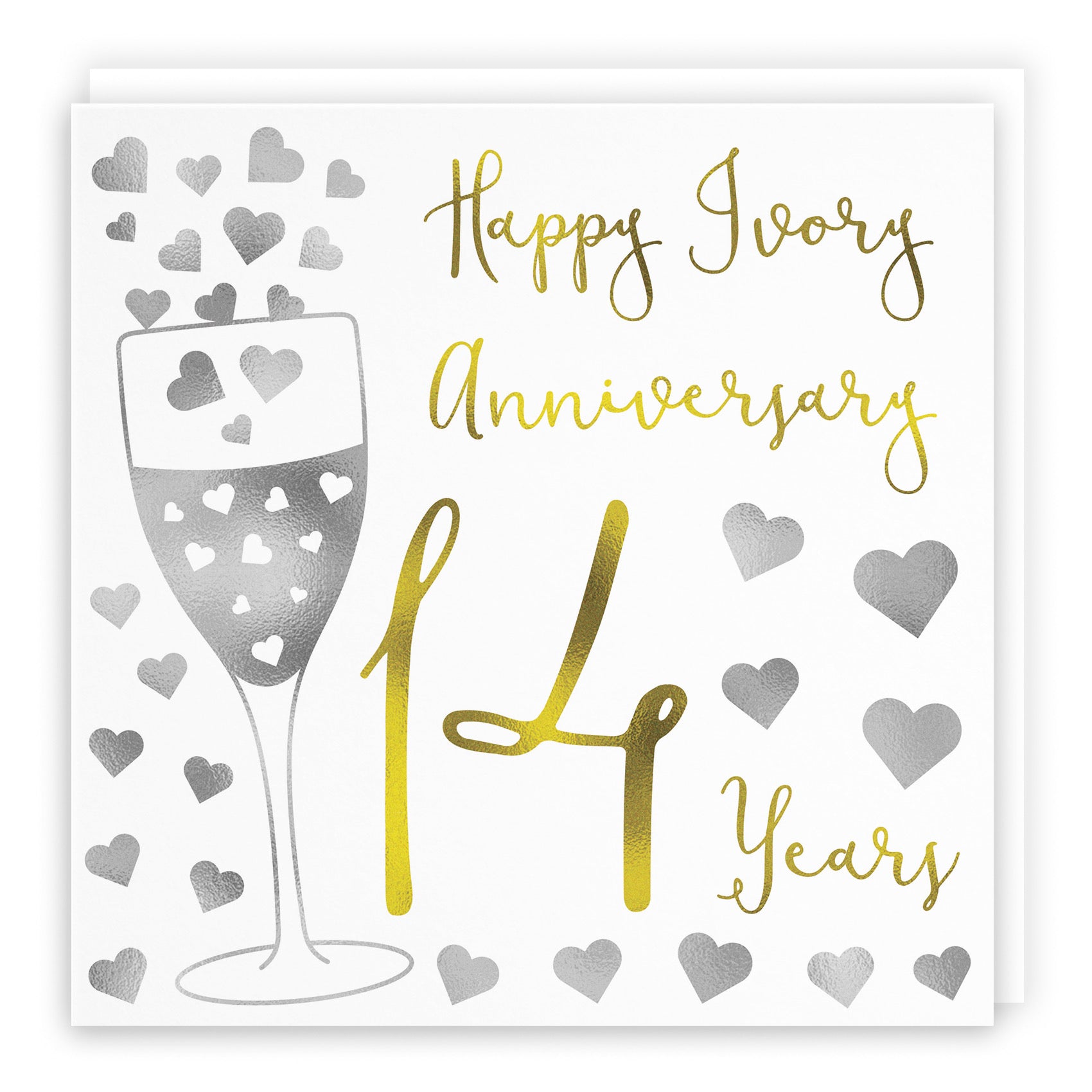 14th Anniversary Card Silver Hearts - Default Title (B08FGMNBT2)