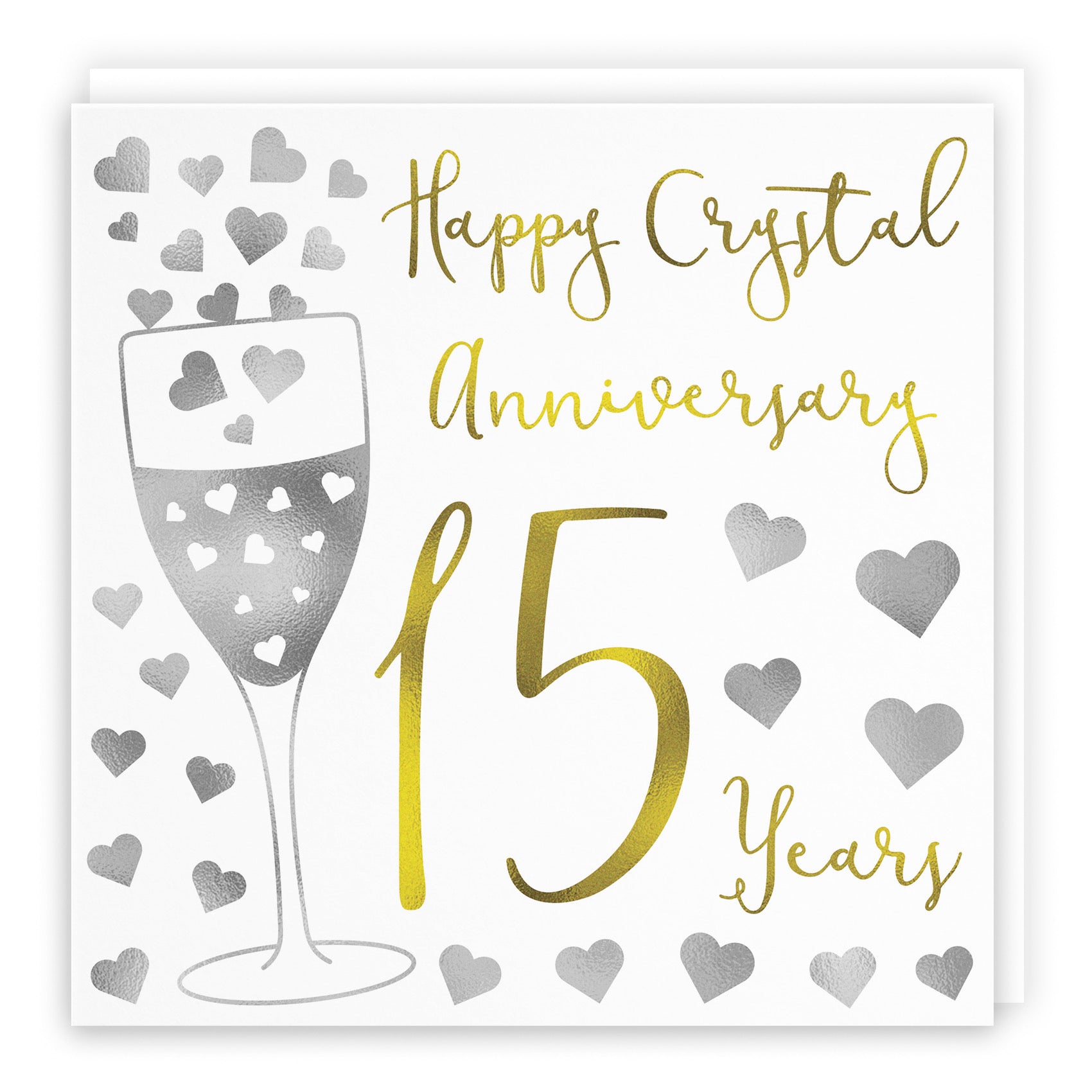 15th Anniversary Card Silver Hearts - Default Title (B08FH6FSYX)