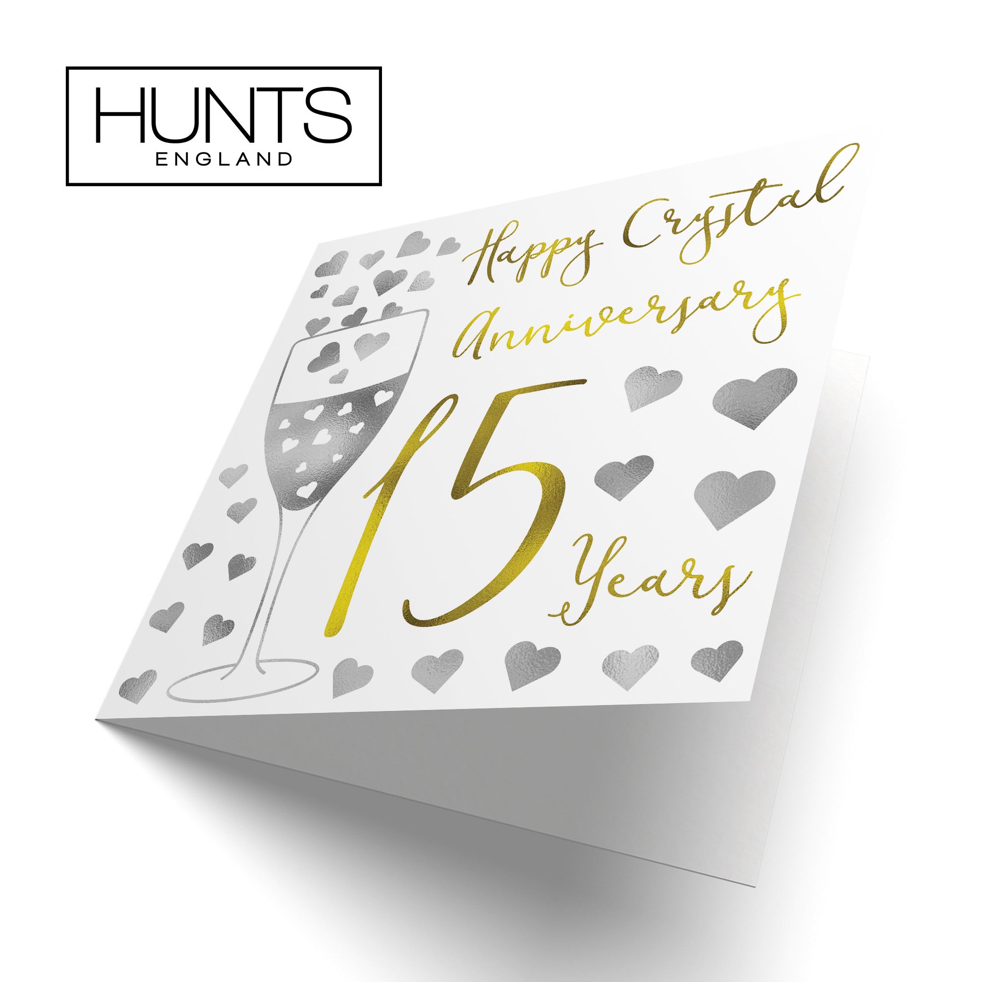 15th Anniversary Card Silver Hearts - Default Title (B08FH6FSYX)