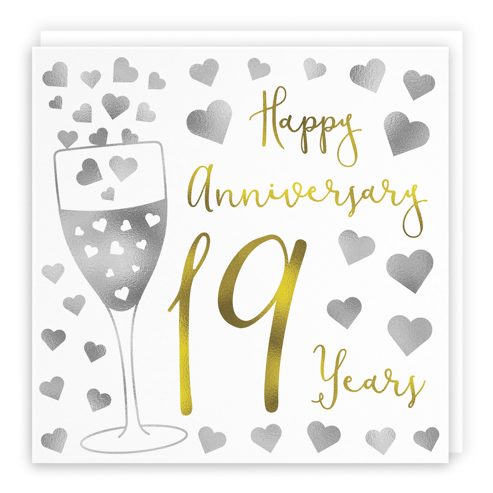 19th Anniversary Card Silver Hearts - Default Title (B08FH8NP7D)